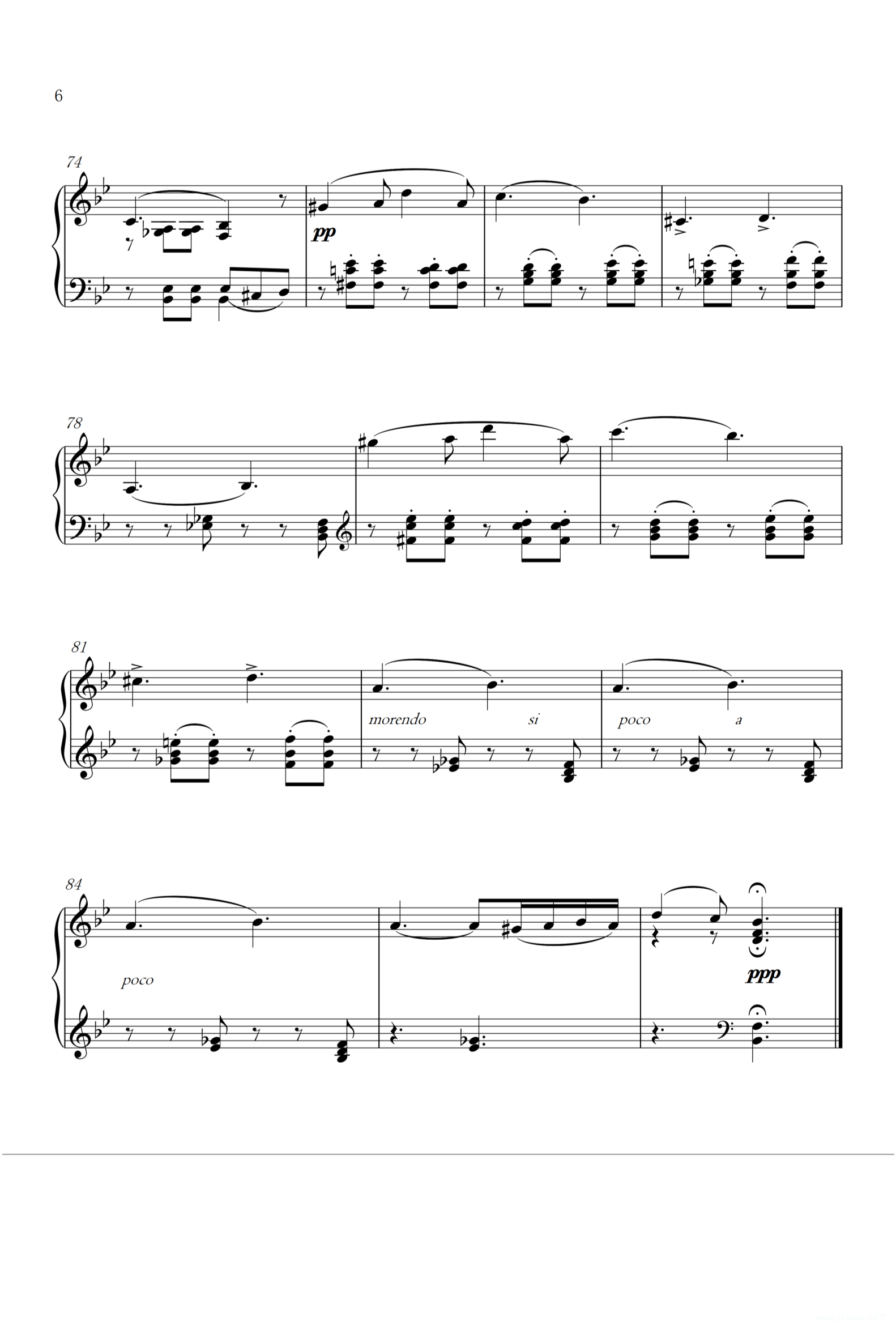 柴可夫斯基《四月-松雪草》钢琴谱1