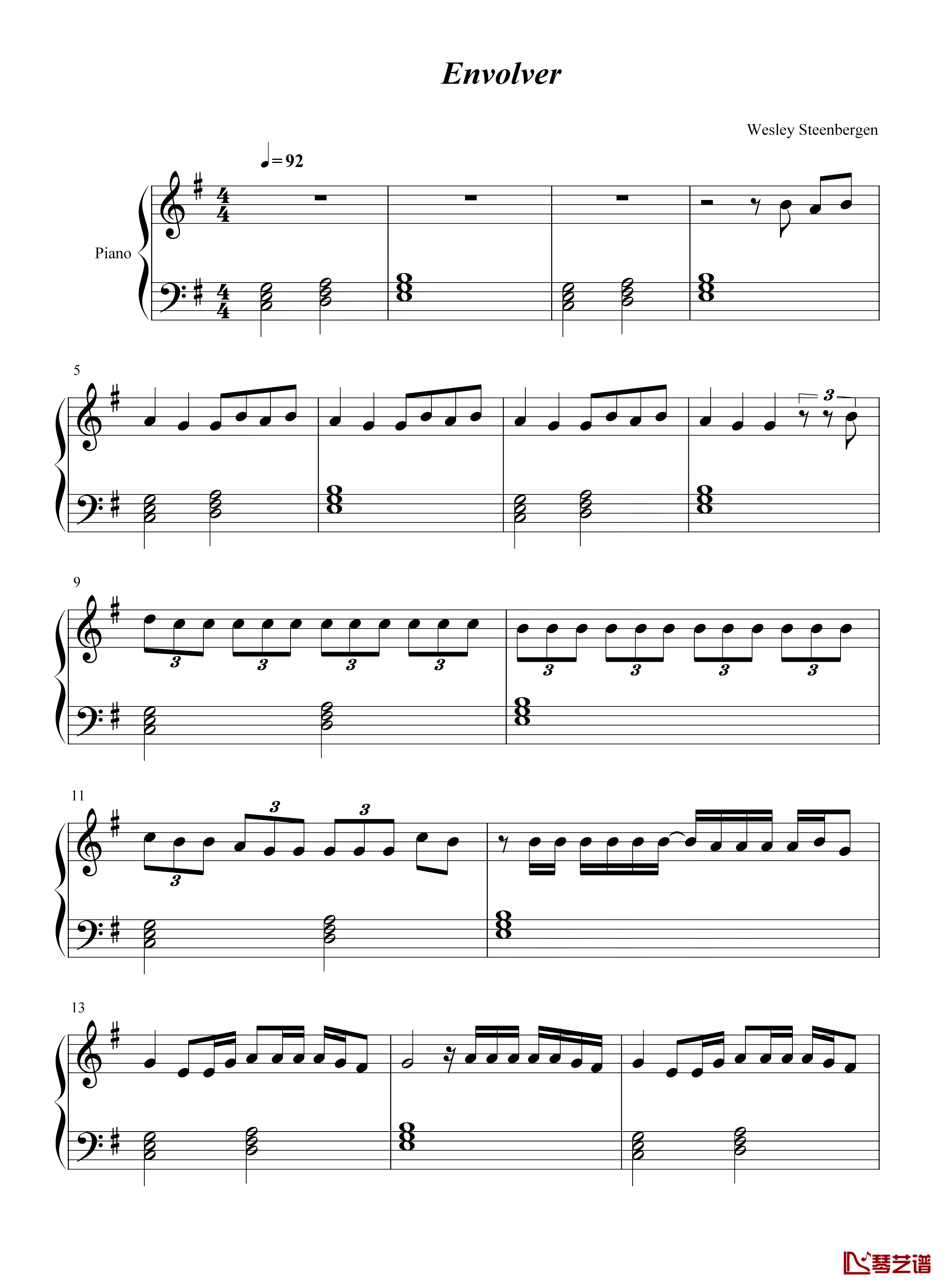Envolver钢琴谱-Anitta-YouTube全球音乐榜前10名之一歌曲1