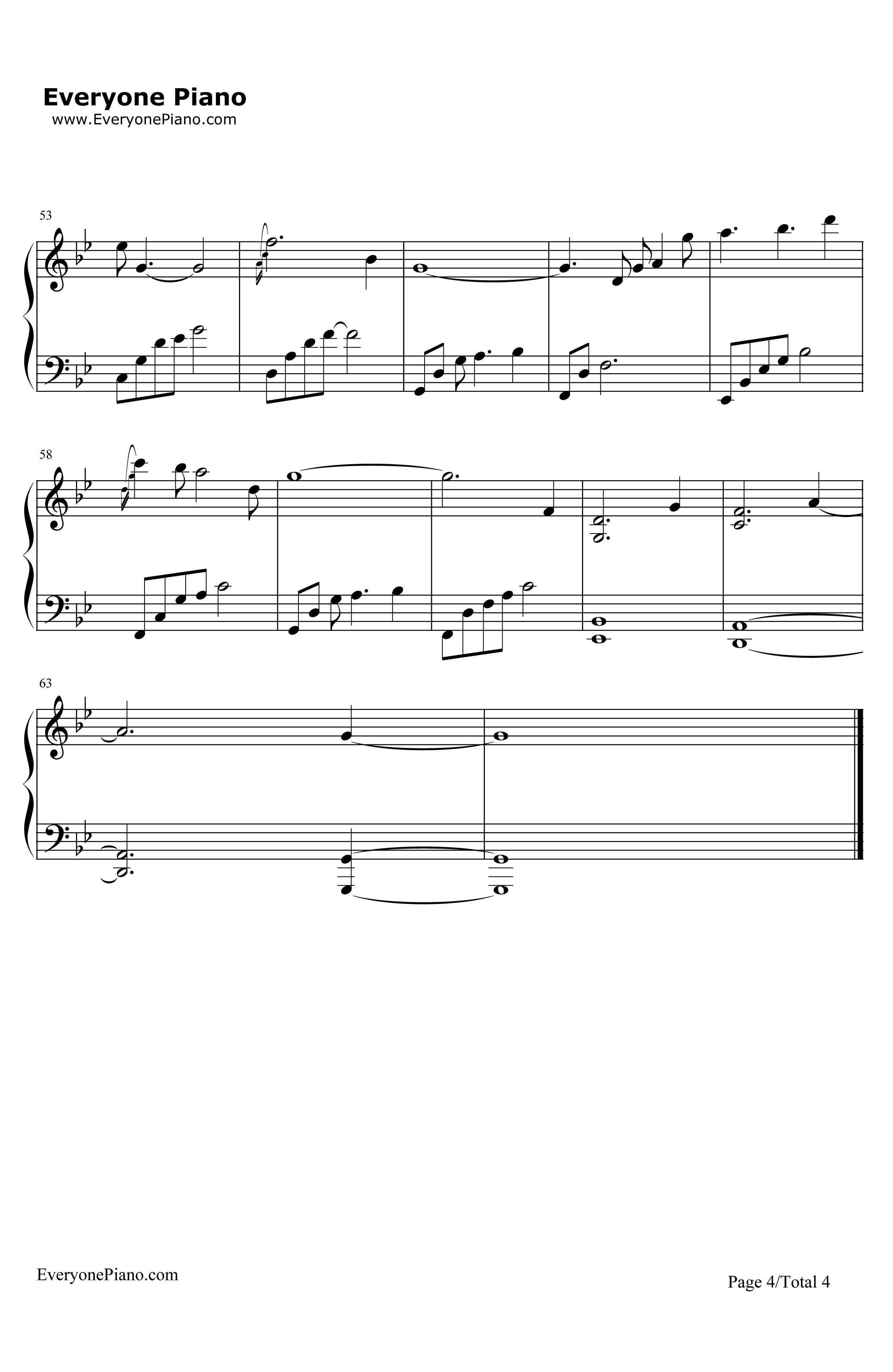 一封家书钢琴谱-石进-夜的钢琴曲4