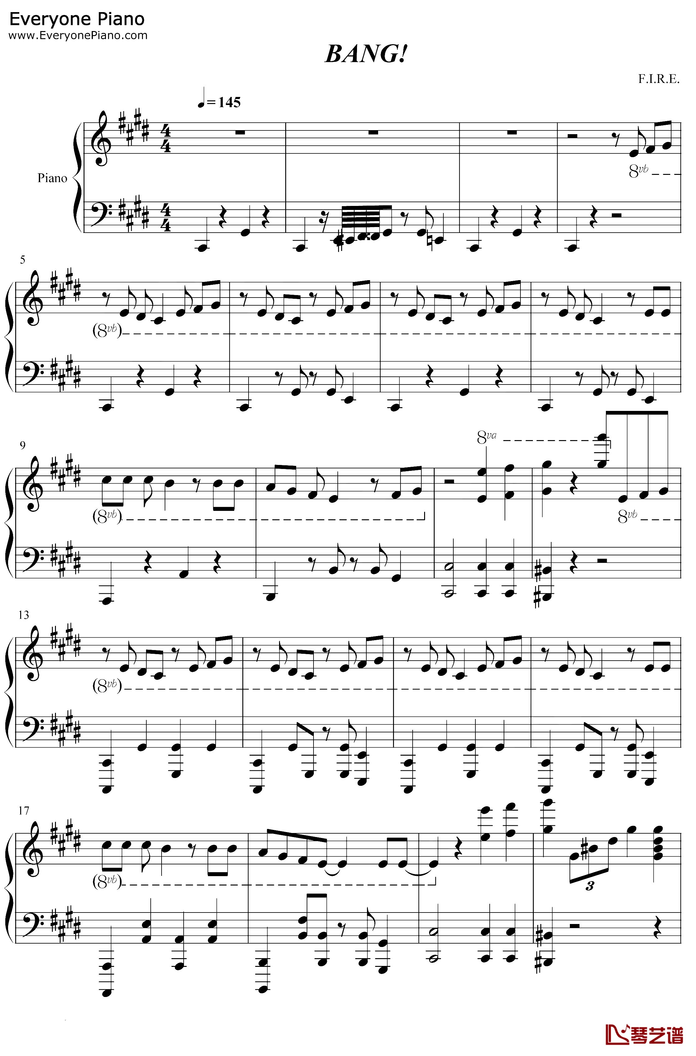 Bang钢琴谱-AJR1