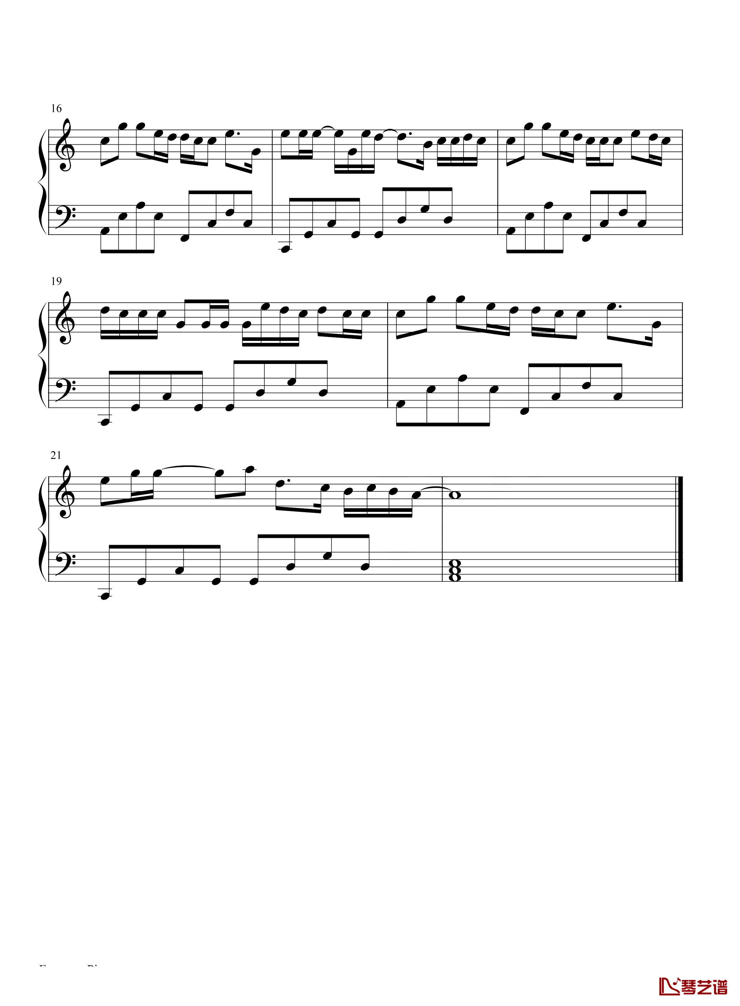 失眠的夜钢琴谱-C调简单版-宋孟君-抖音热歌2