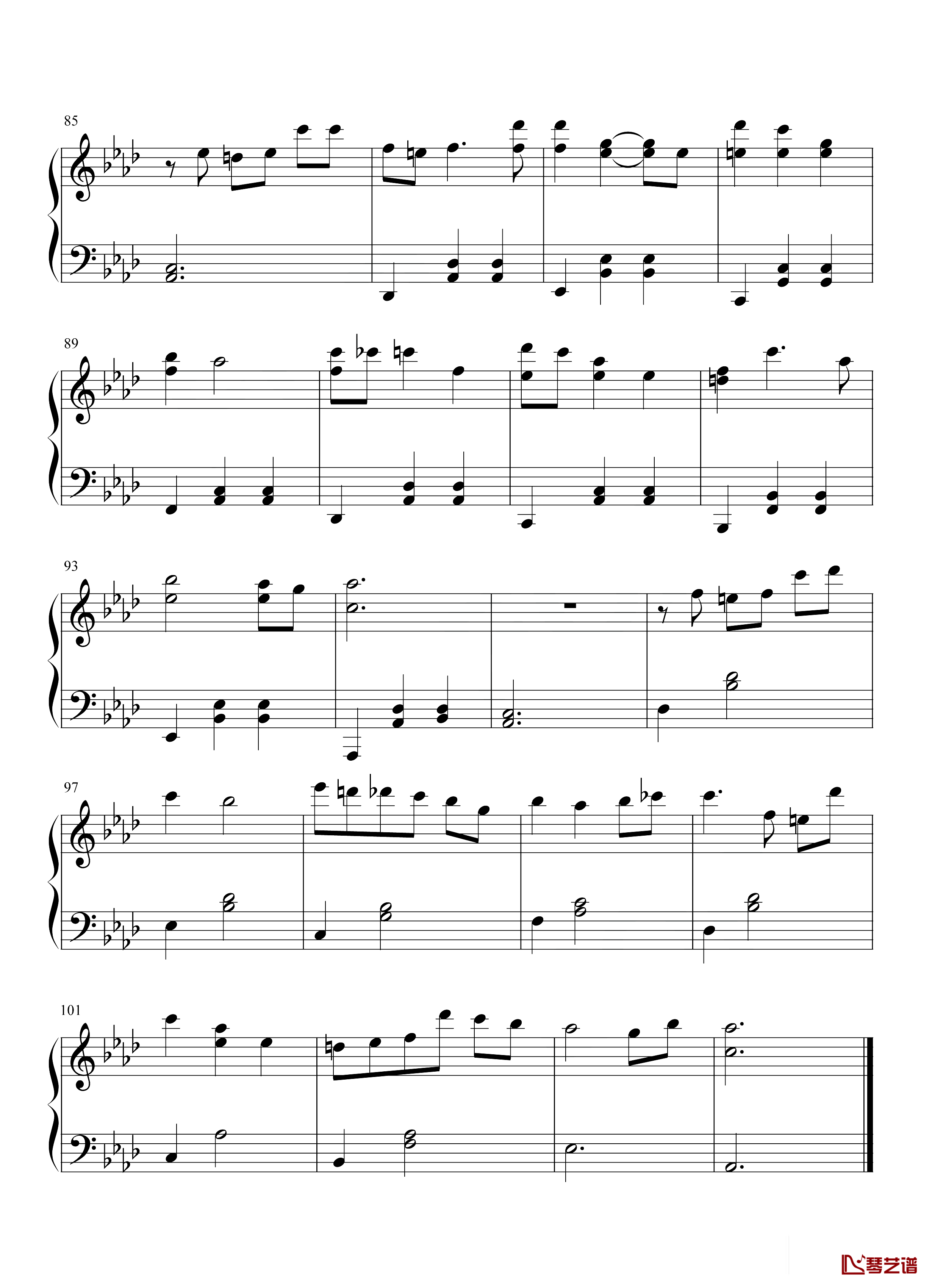 一个人喜欢一个人钢琴谱-杨紫-《余生请多指教》片尾曲5