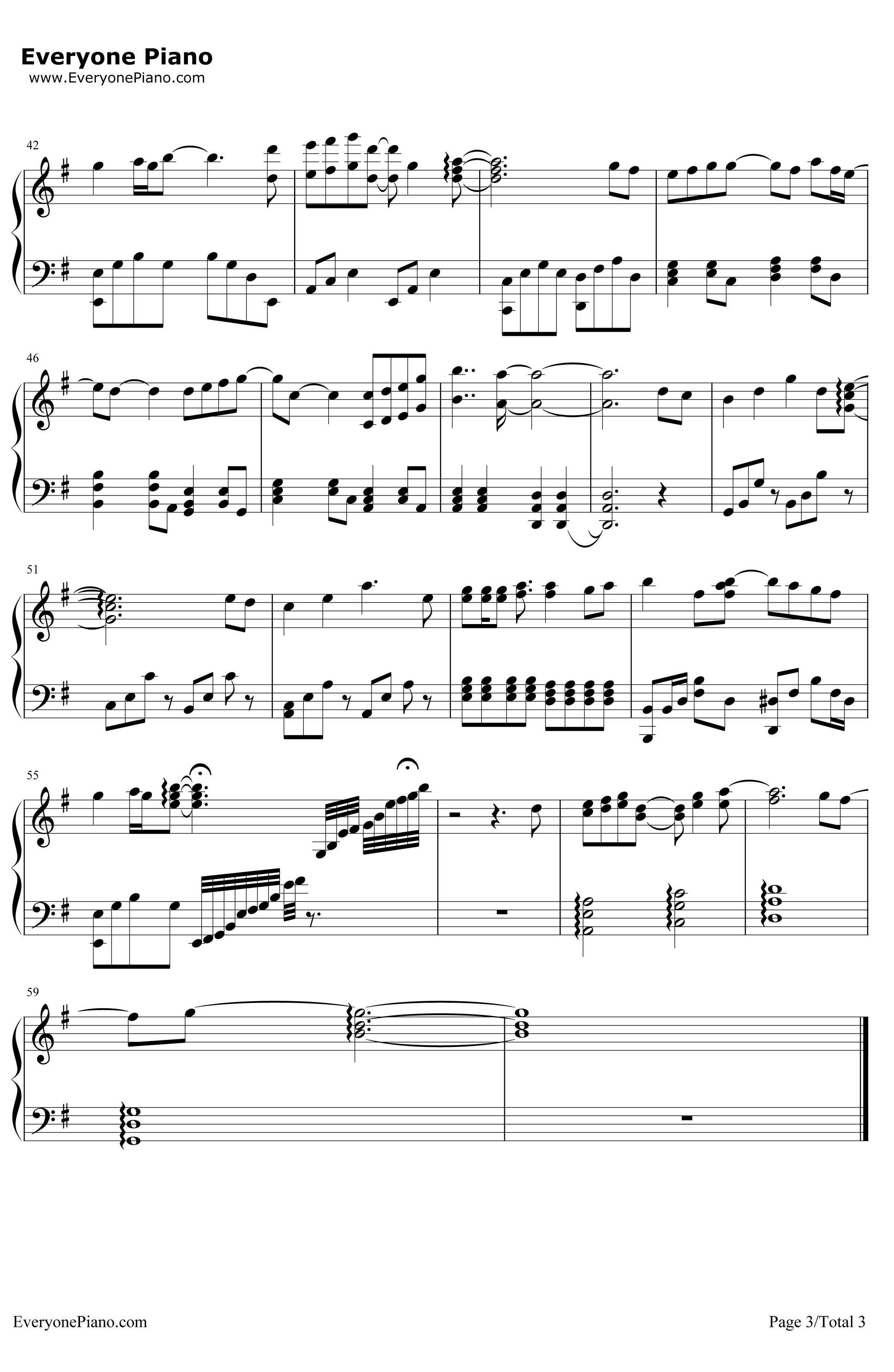 唯一的人钢琴谱-金炯秀（K.Will）-韩剧《匹诺曹》插曲3
