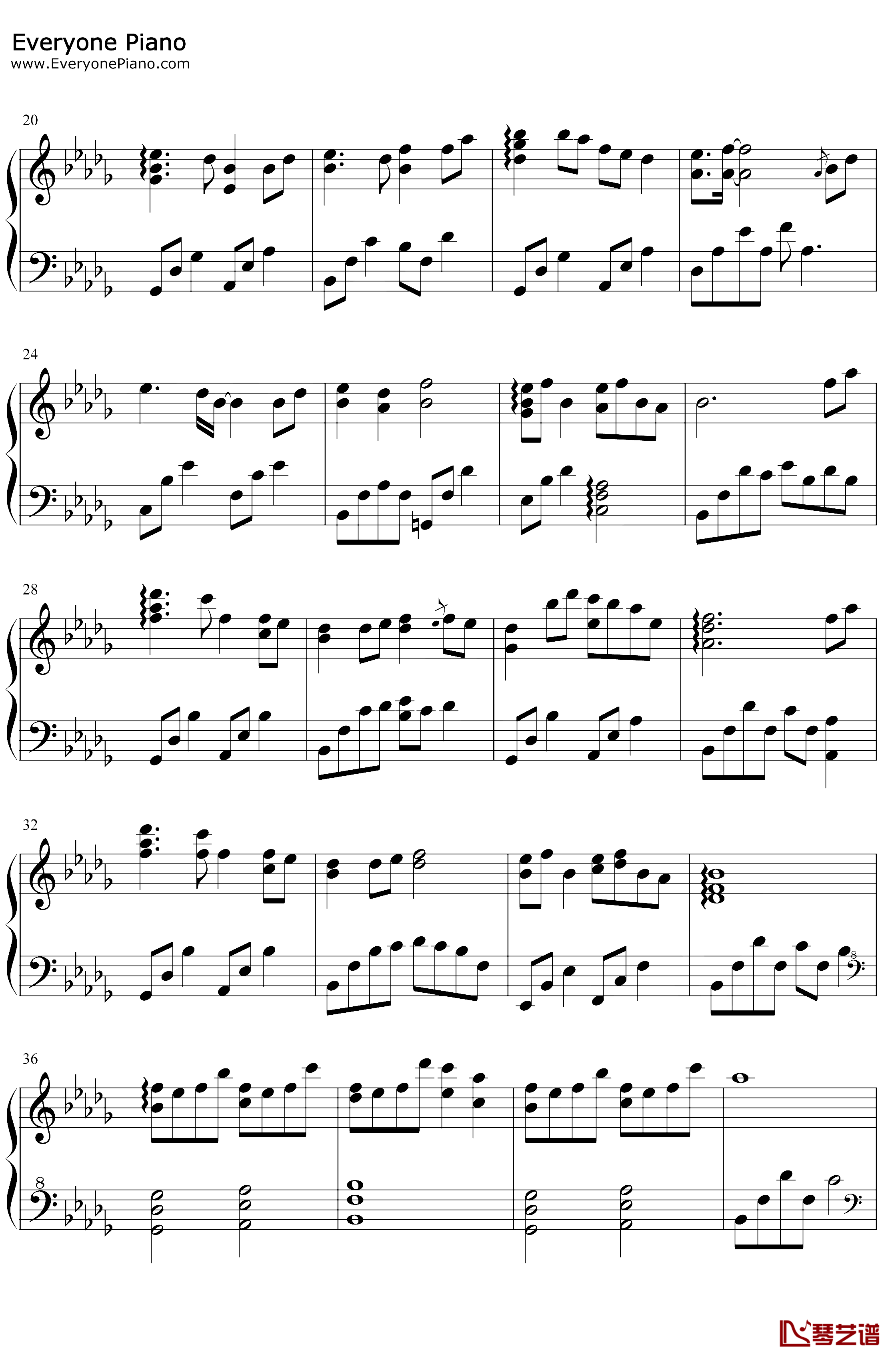 大鱼钢琴谱-周深-完美版2