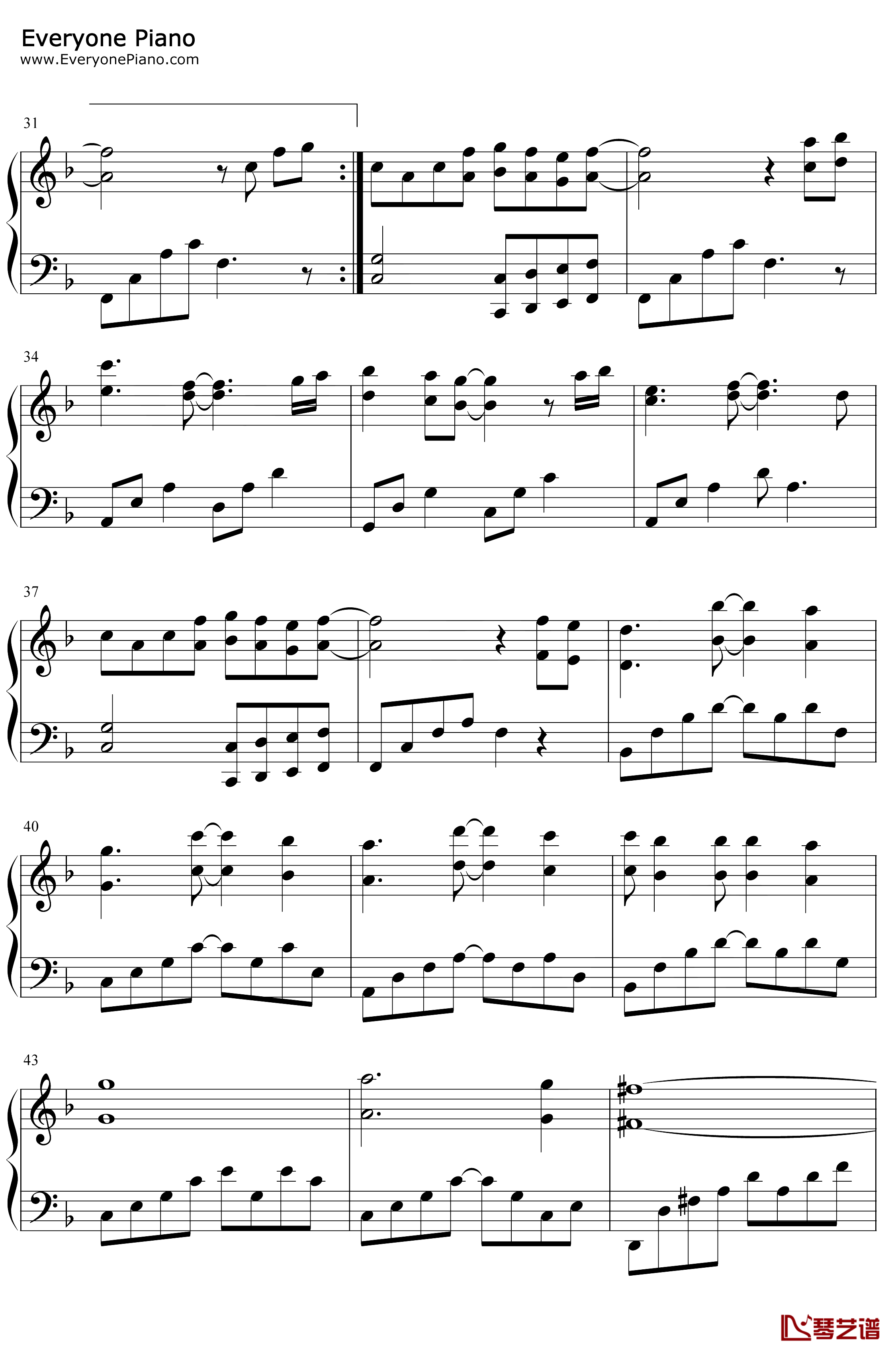 安妮的仙境钢琴谱-班得瑞-完美版3