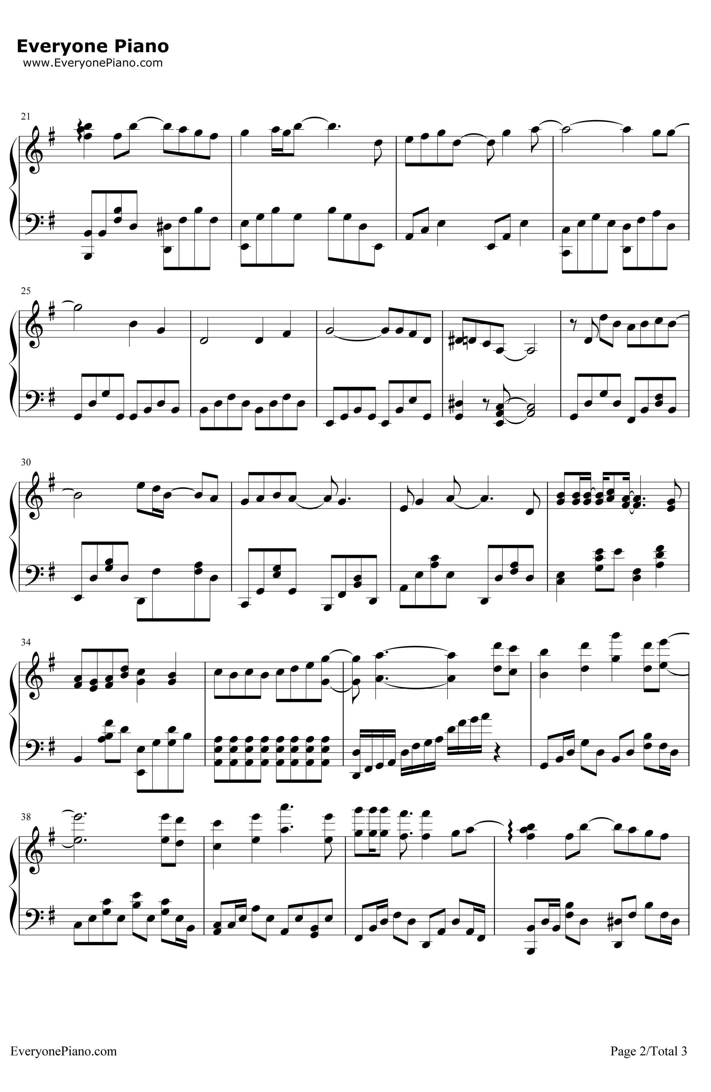 唯一的人钢琴谱-金炯秀（K.Will）-韩剧《匹诺曹》插曲2