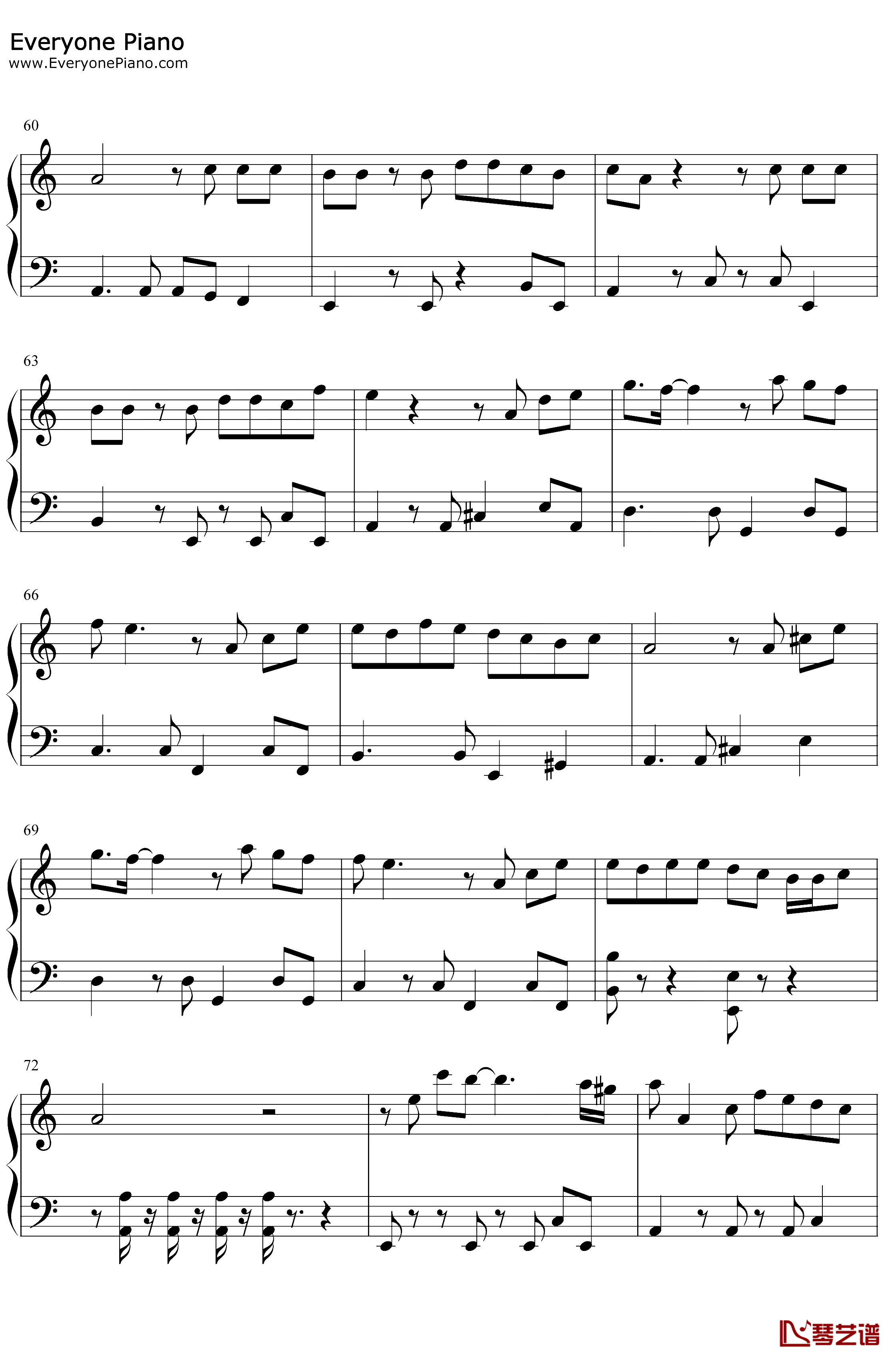 Mojito钢琴谱-周杰伦-完整版-周董新歌，再次导致QQ音乐服务器崩溃5