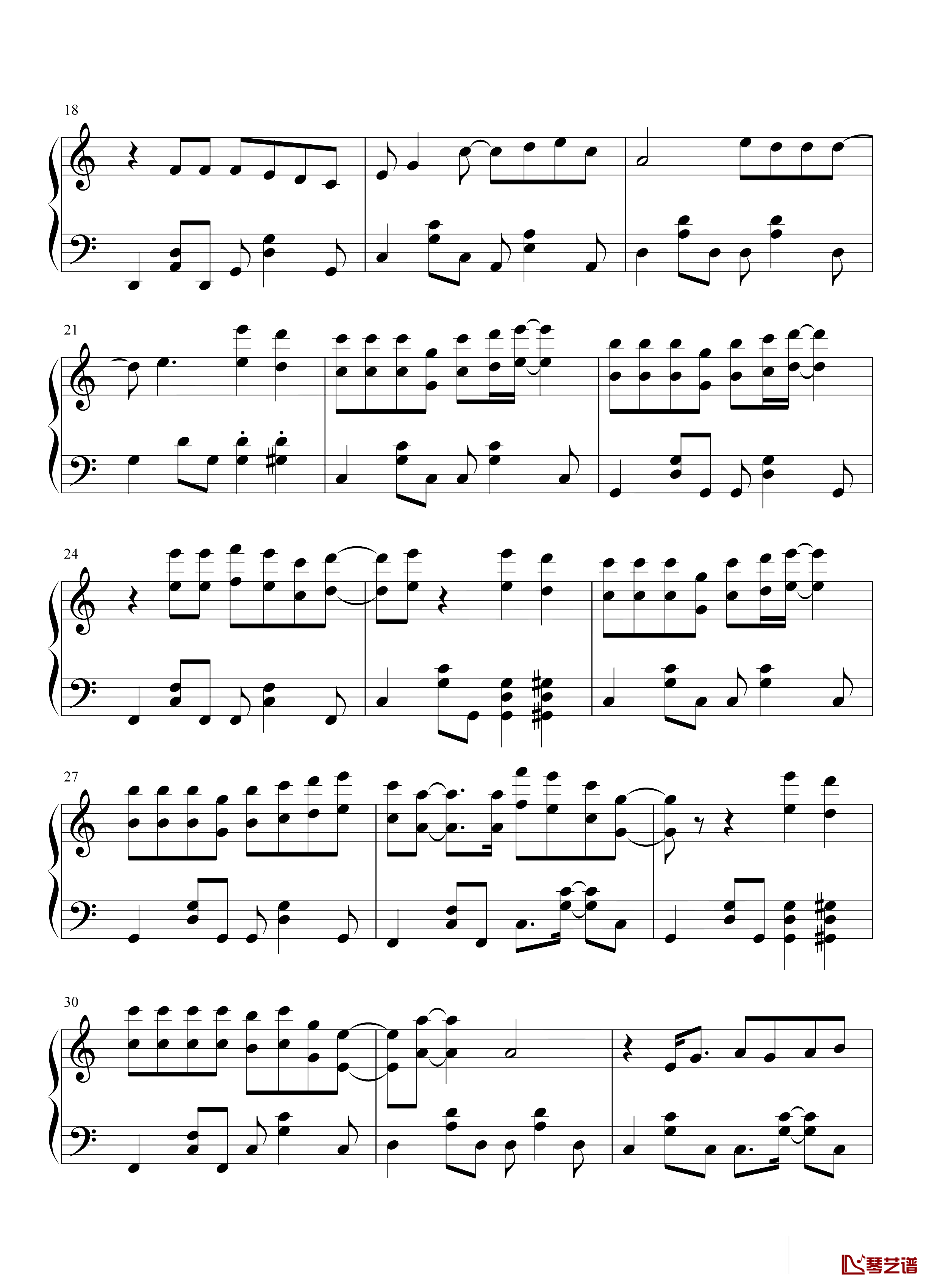 钢琴谱唯一-王力宏-王力宏最具流行度的作品之一!2