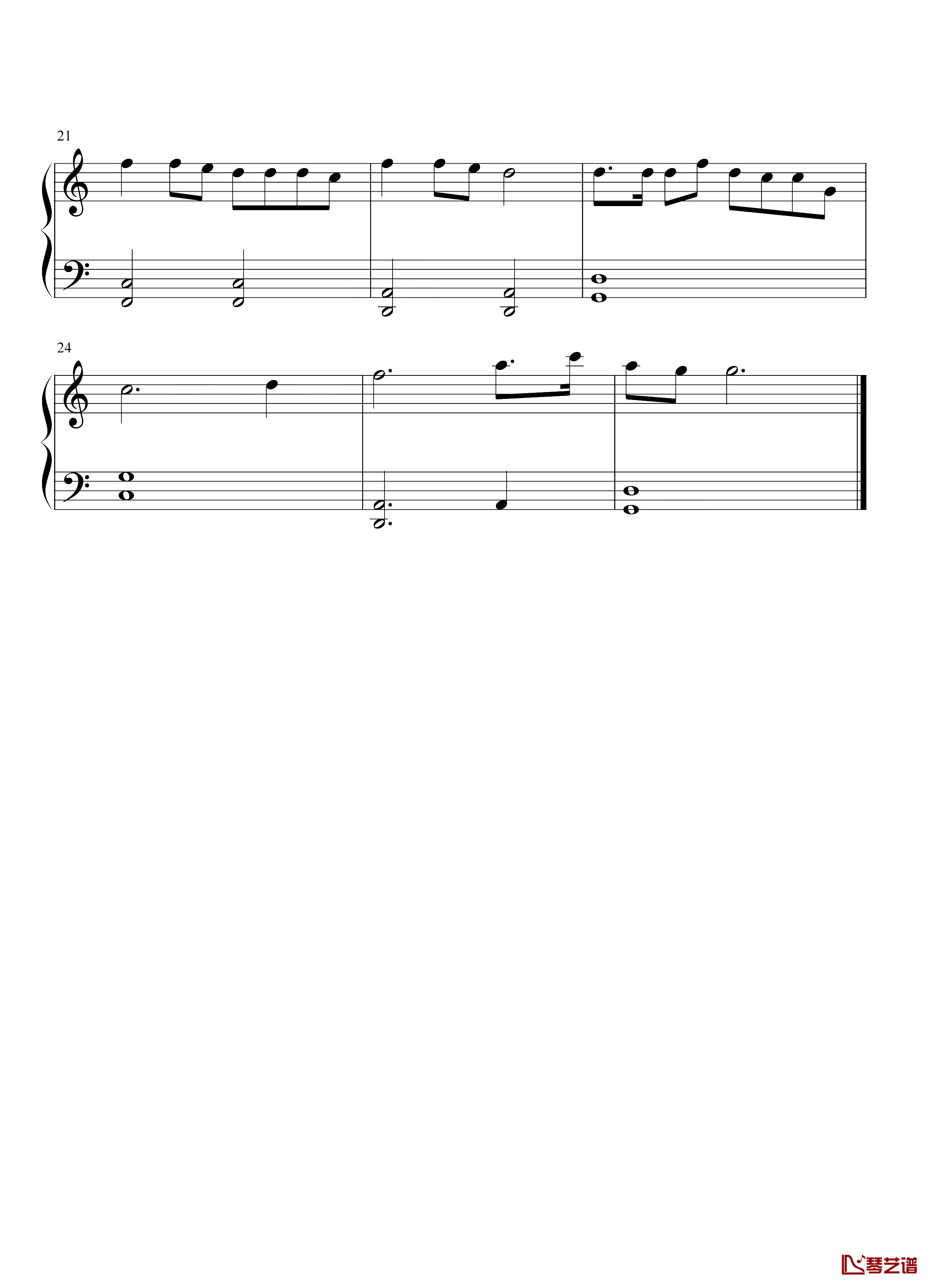 黄土高坡钢琴谱-范琳琳-C调简单版-经典西北风，浓浓黄土情！2