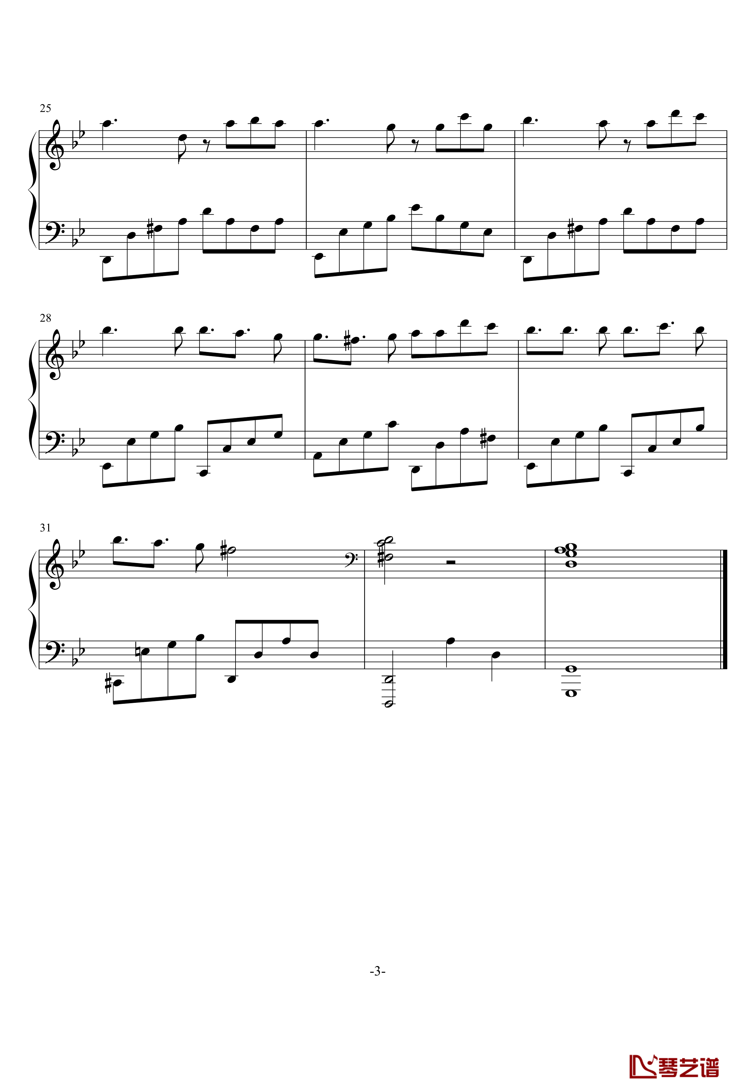 烛光钢琴谱-墨染の桜3