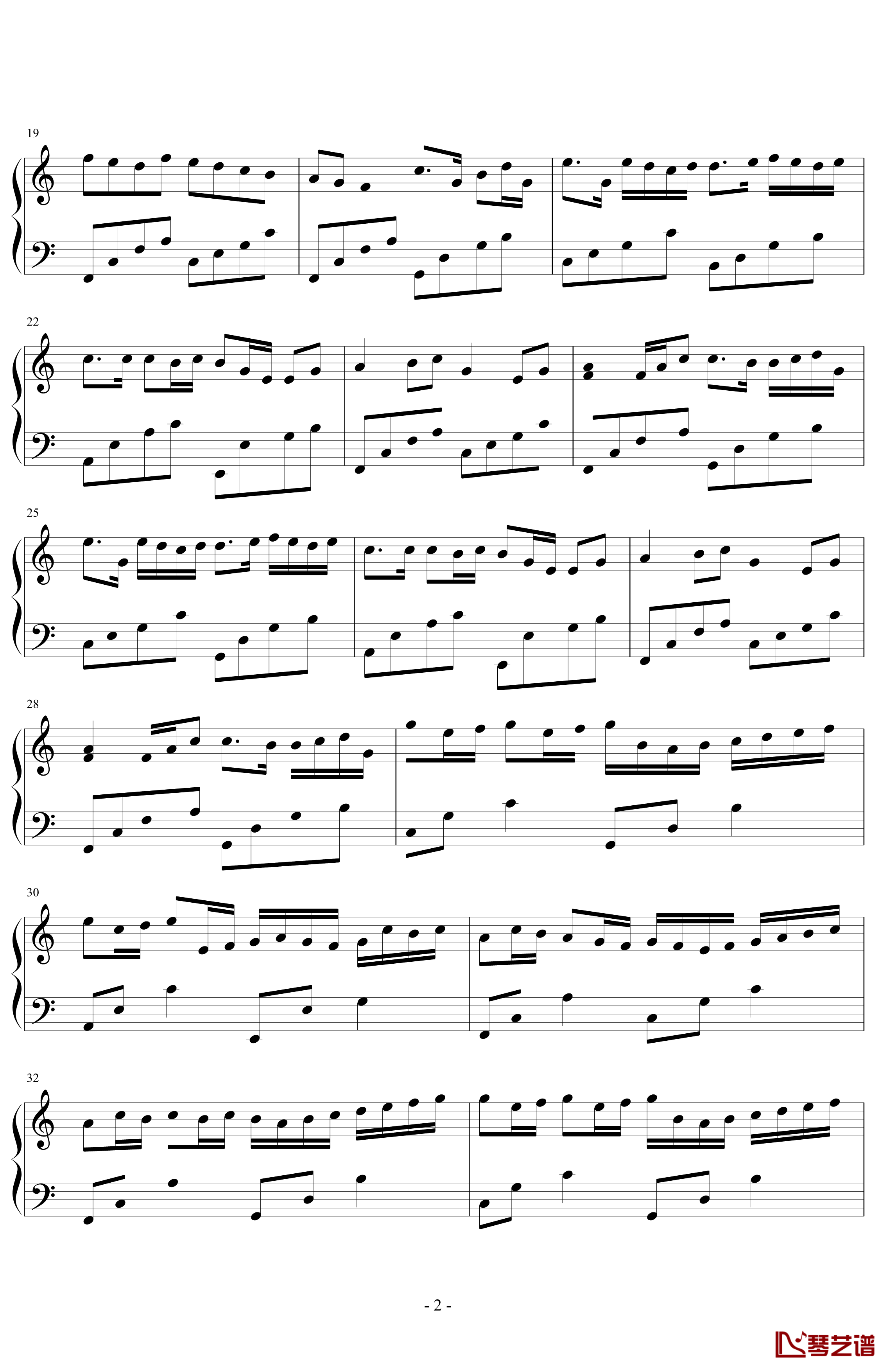 卡农钢琴谱-C大调简易版-帕赫贝尔-Pachelbel2