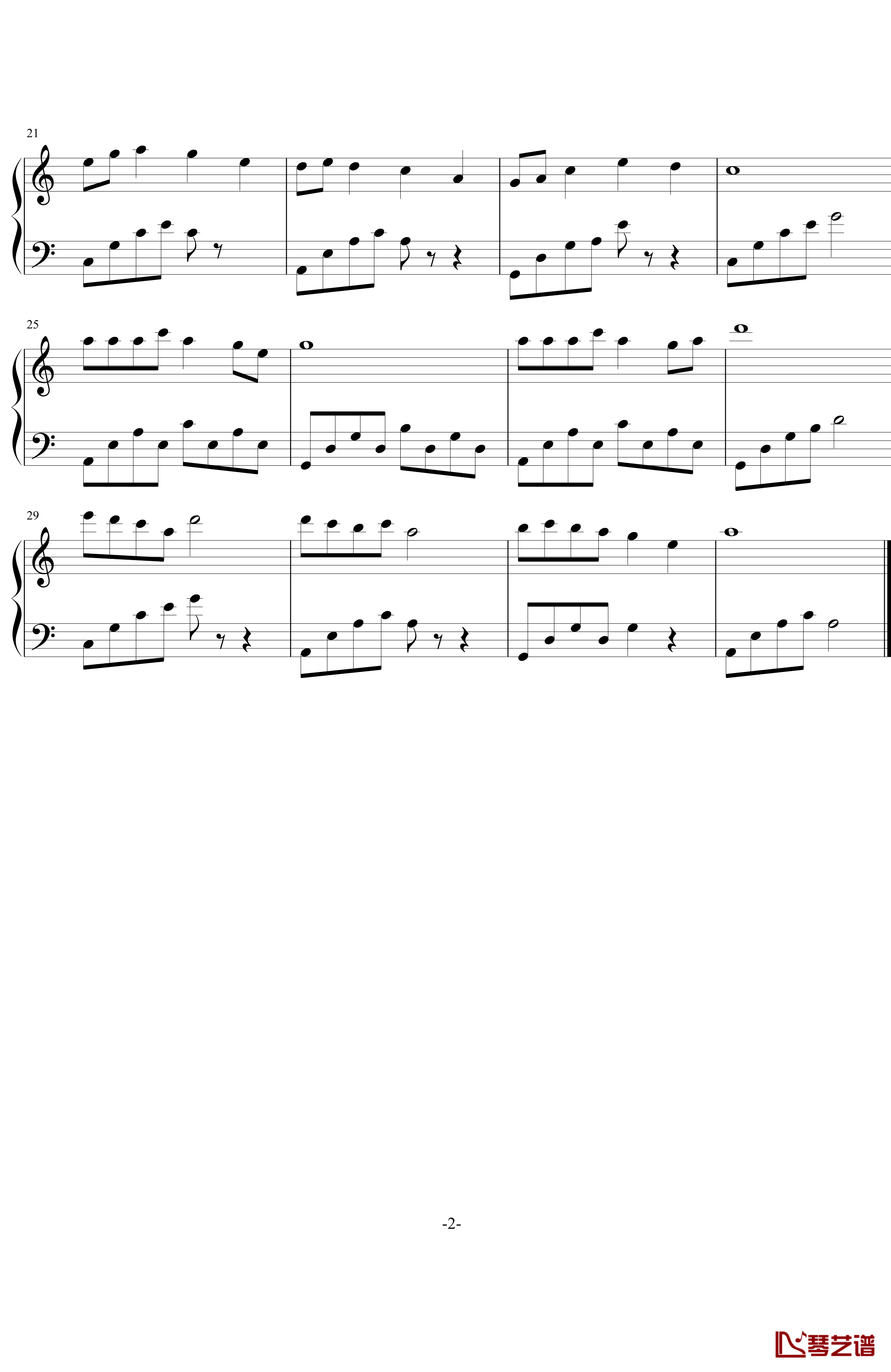 简单音乐钢琴谱-灼乐2
