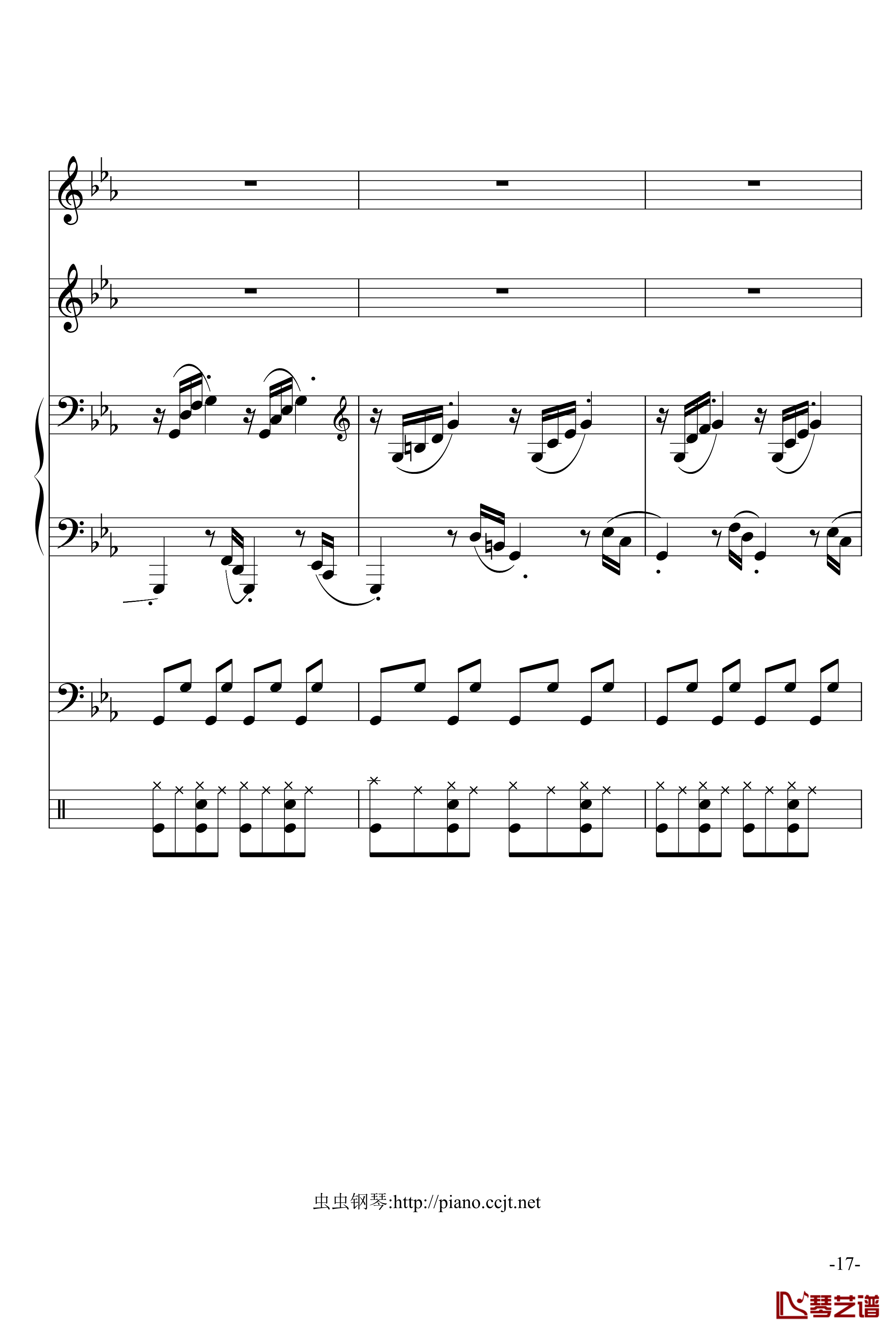 悲怆奏鸣曲钢琴谱-加小乐队-贝多芬-beethoven17