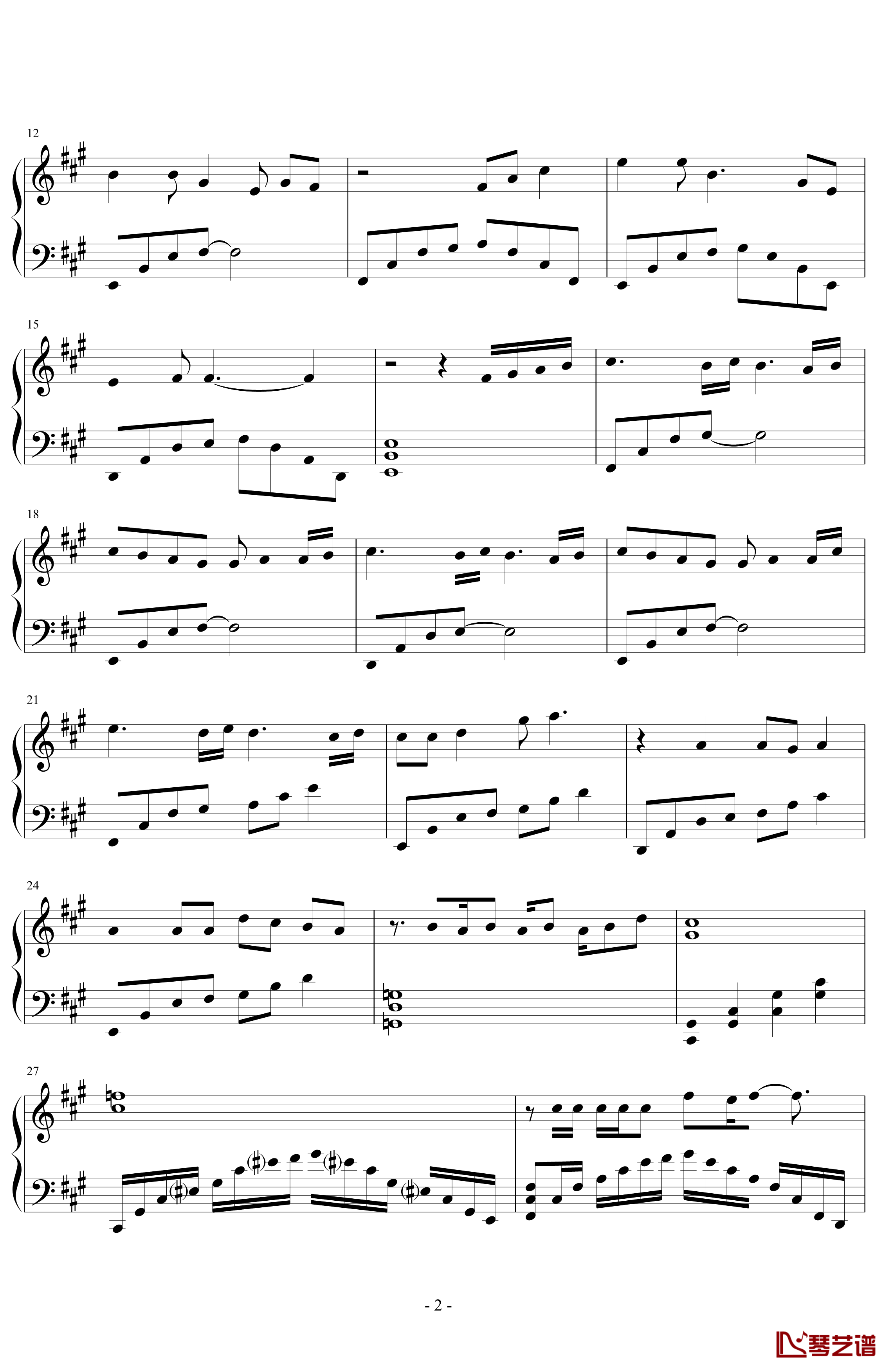 棋魂钢琴谱-最经典的片尾曲-棋魂2