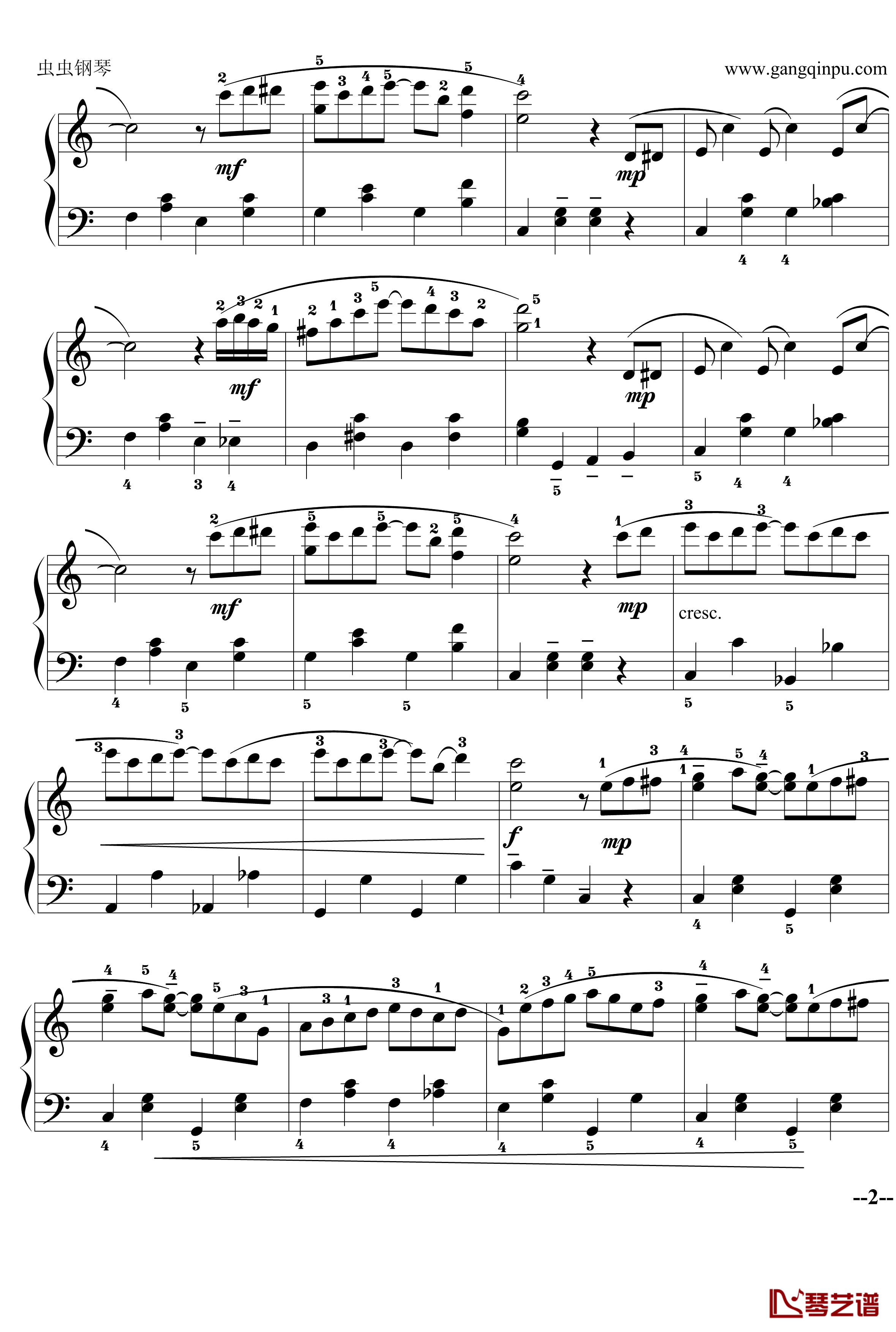 The Entertainer钢琴谱-简易完整版-Scott Joplin2