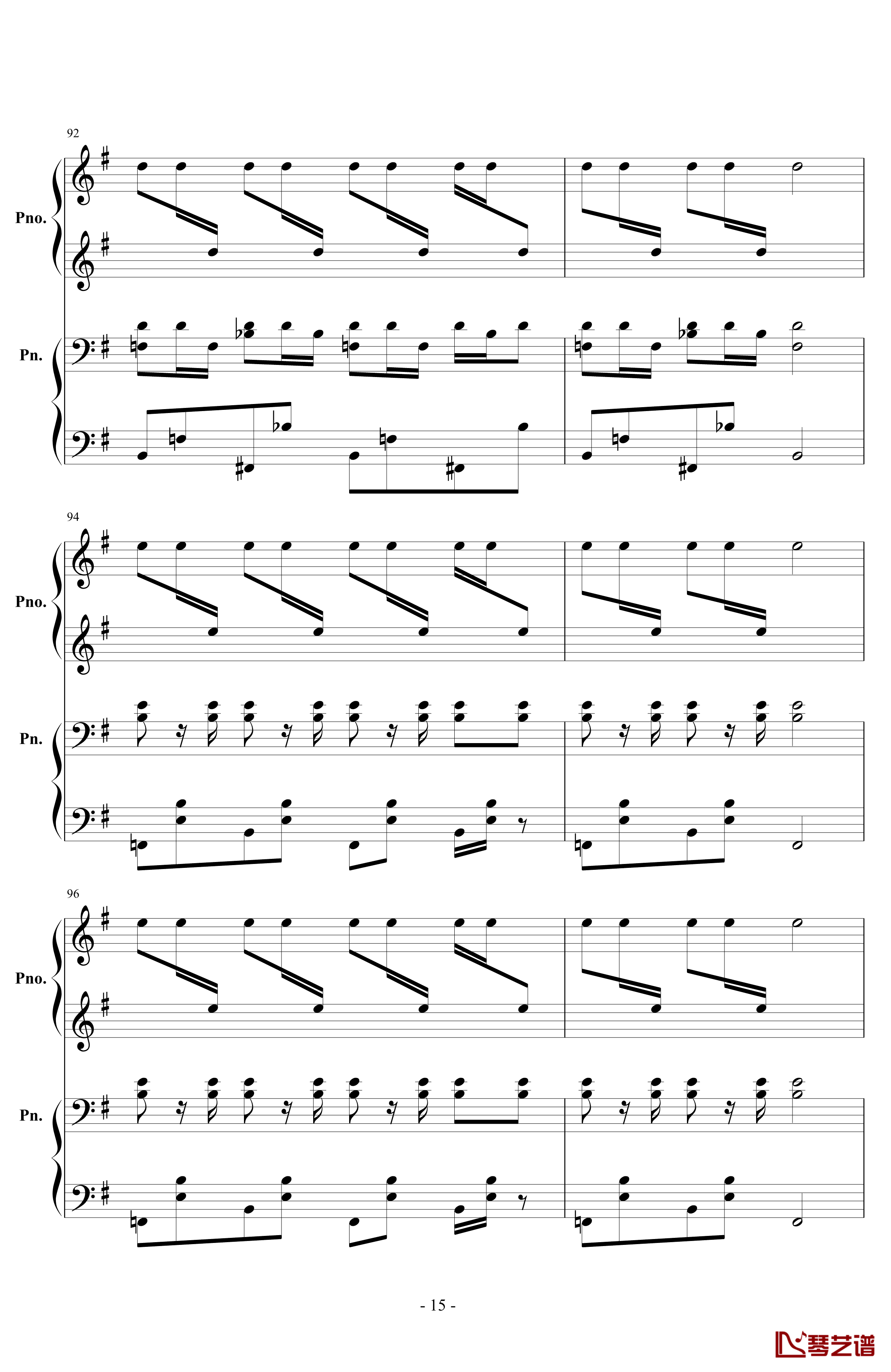 忐忑钢琴谱-四手联弹-龚琳娜15