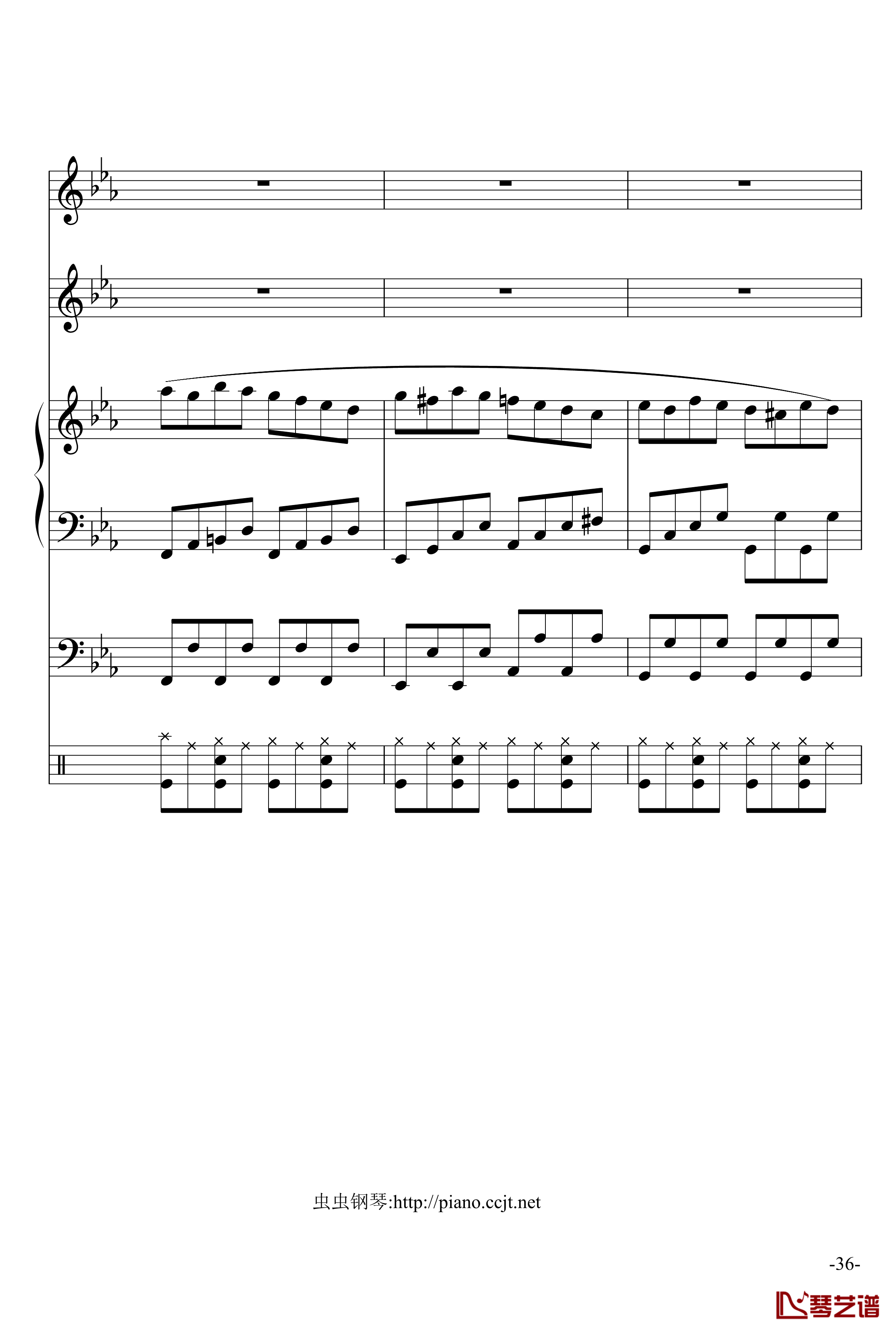 悲怆奏鸣曲钢琴谱-加小乐队-贝多芬-beethoven36