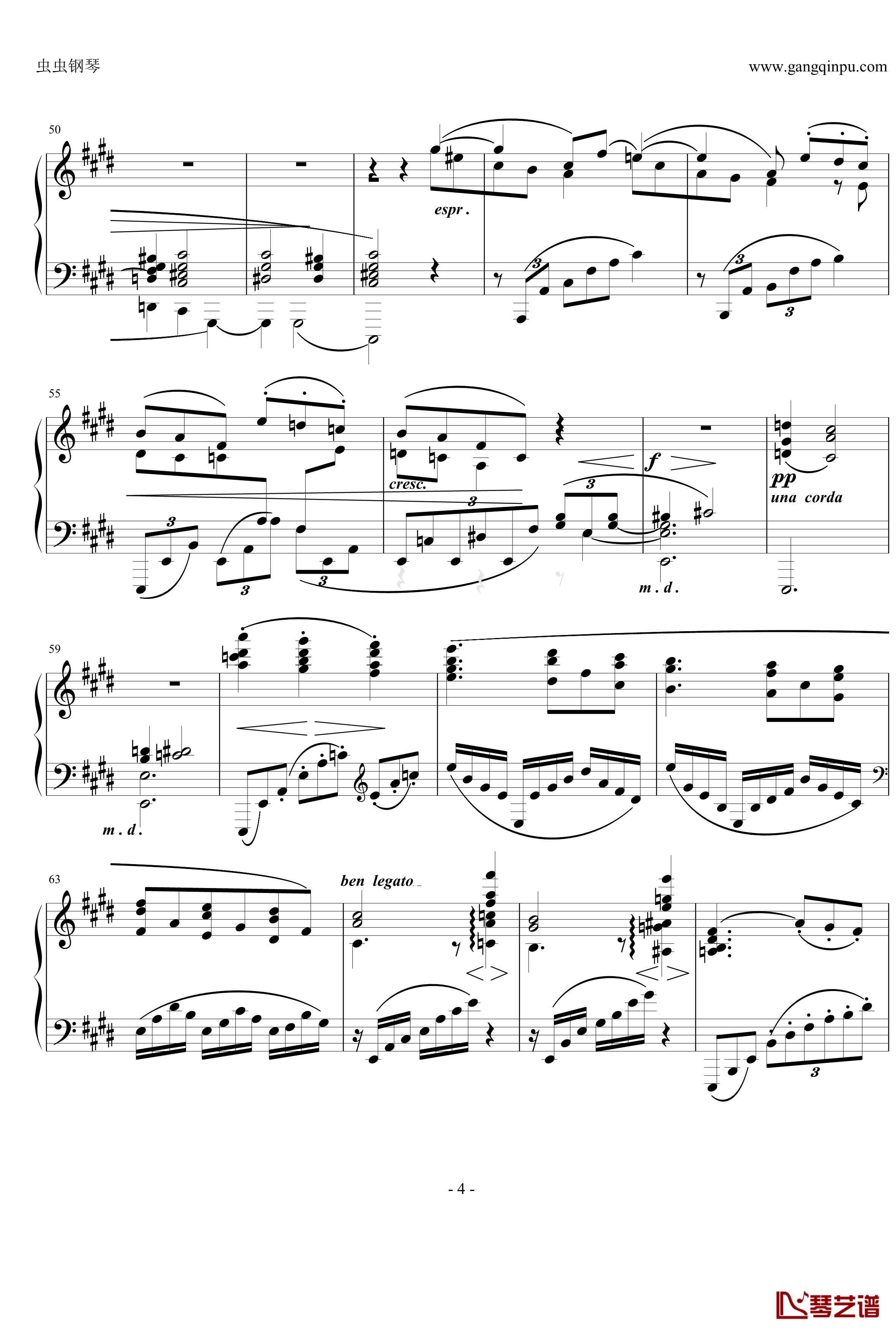 间奏曲钢琴谱Op.116  No.4-勃拉姆斯-Brahms4