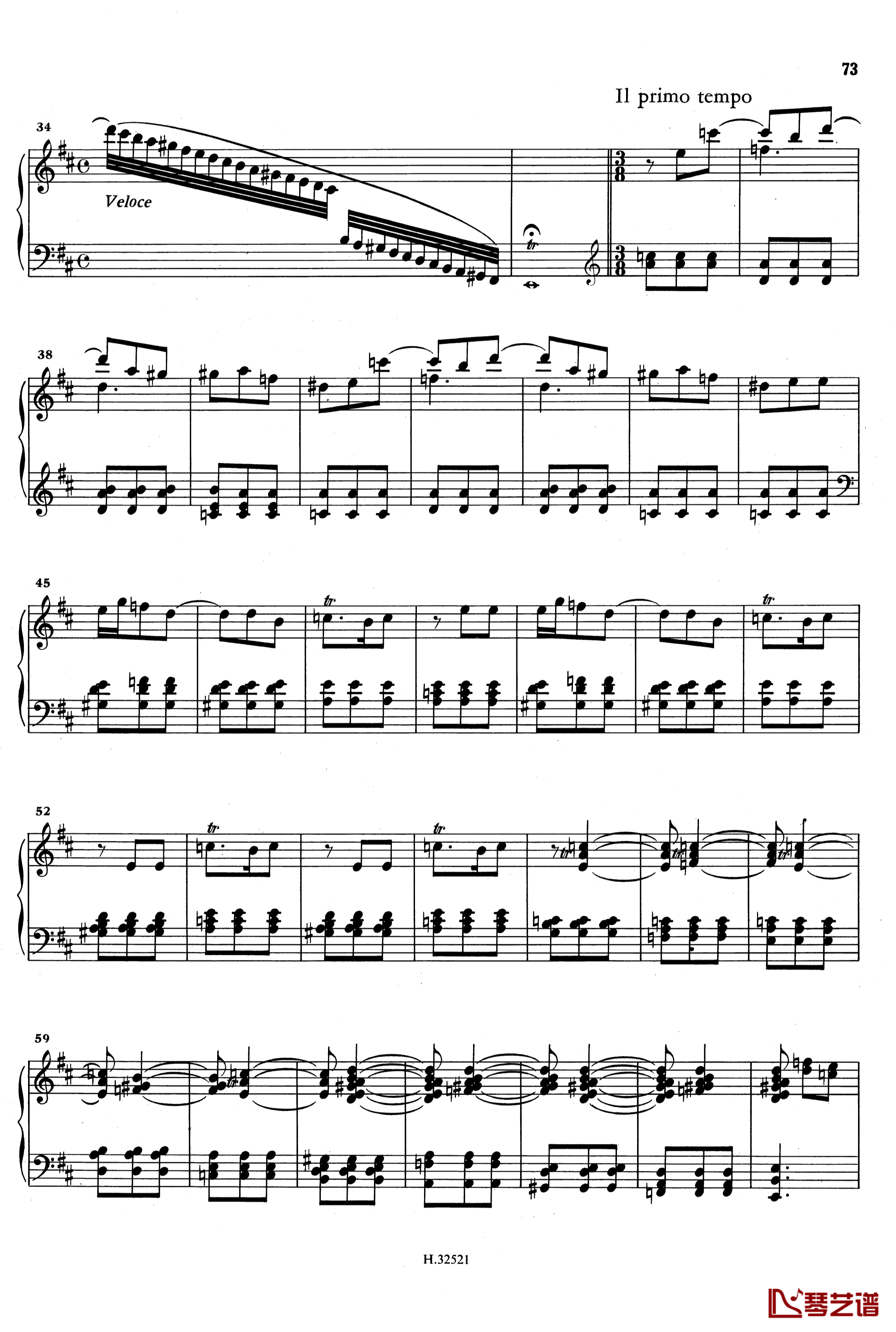 D大调奏鸣曲K.119钢琴谱-斯卡拉蒂2
