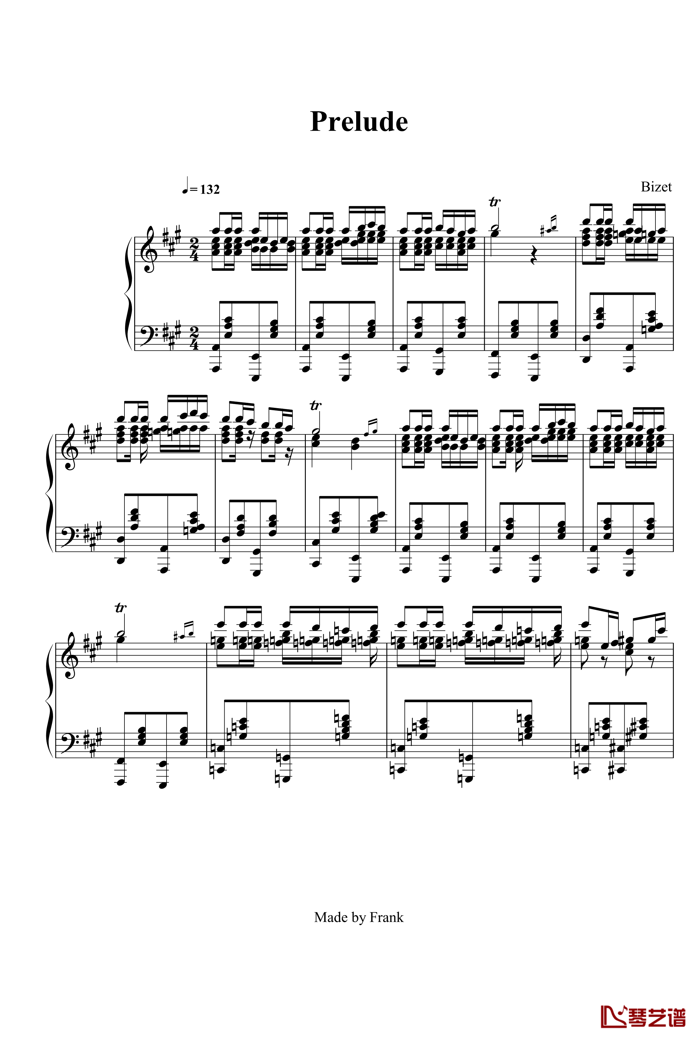 卡门序曲钢琴谱-比才-Bizet1