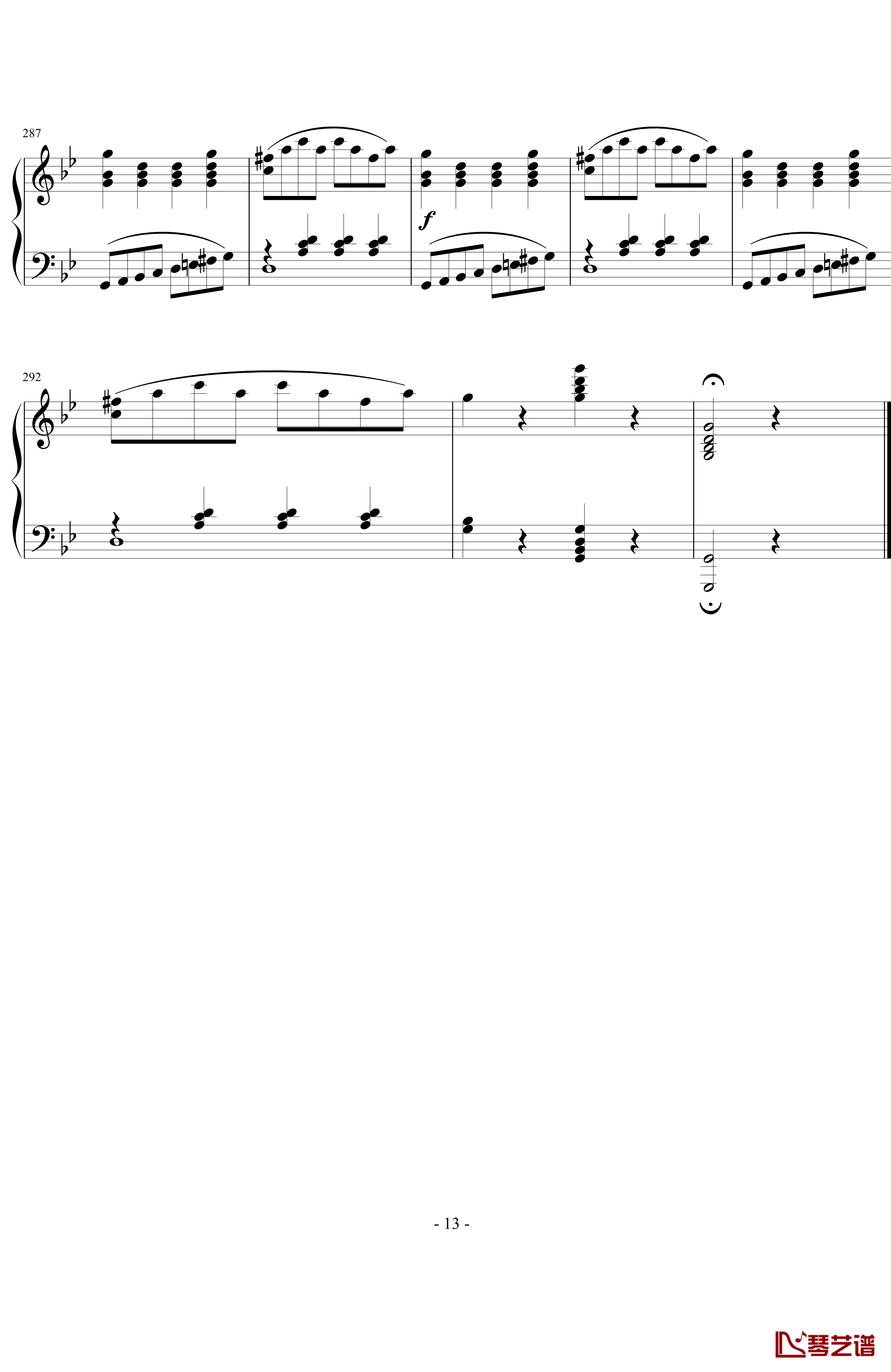 莫扎特第四十交响曲第四乐章钢琴谱-莫扎特13