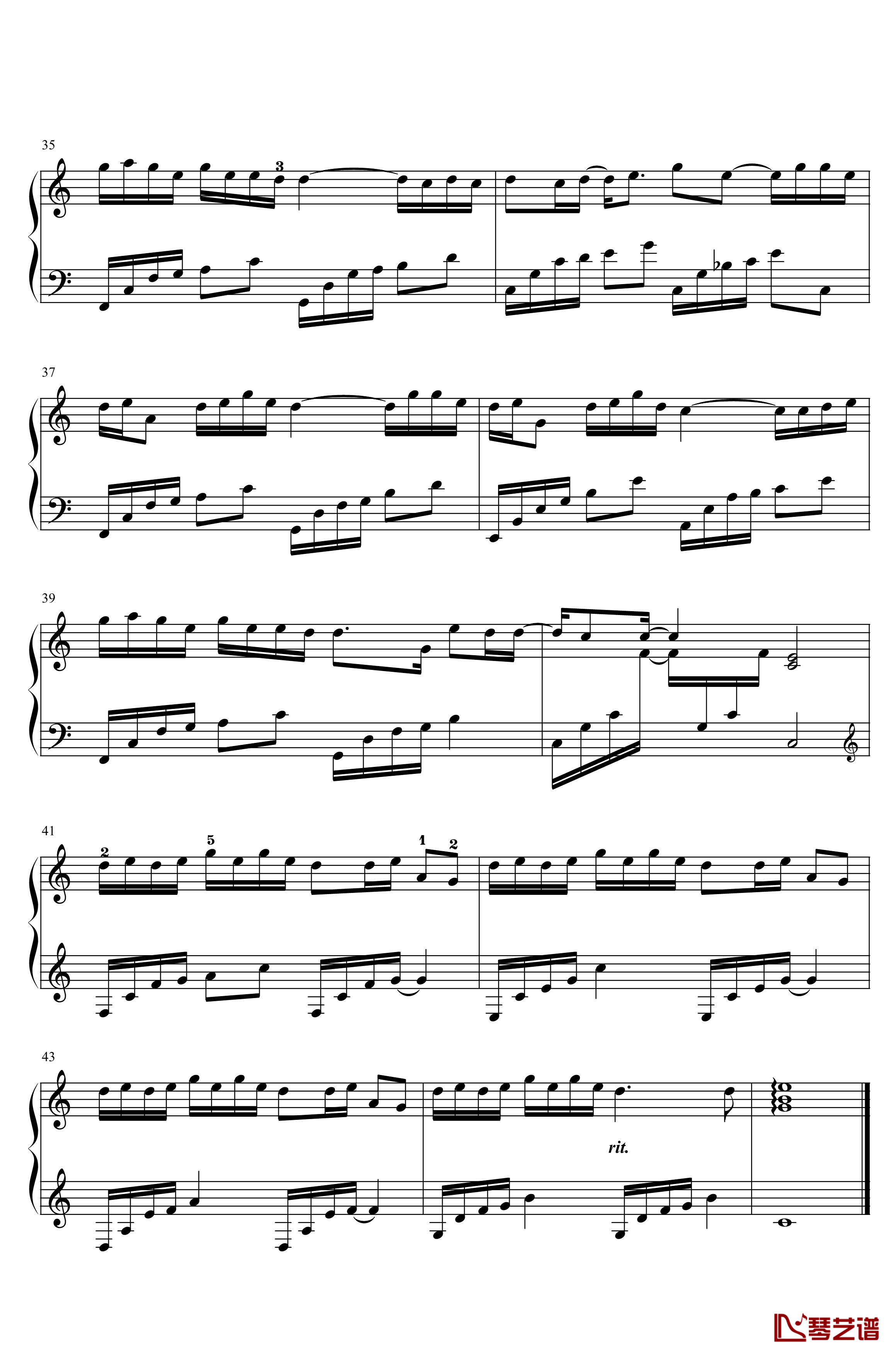 青花瓷钢琴谱-精致简化实用版-周杰伦4