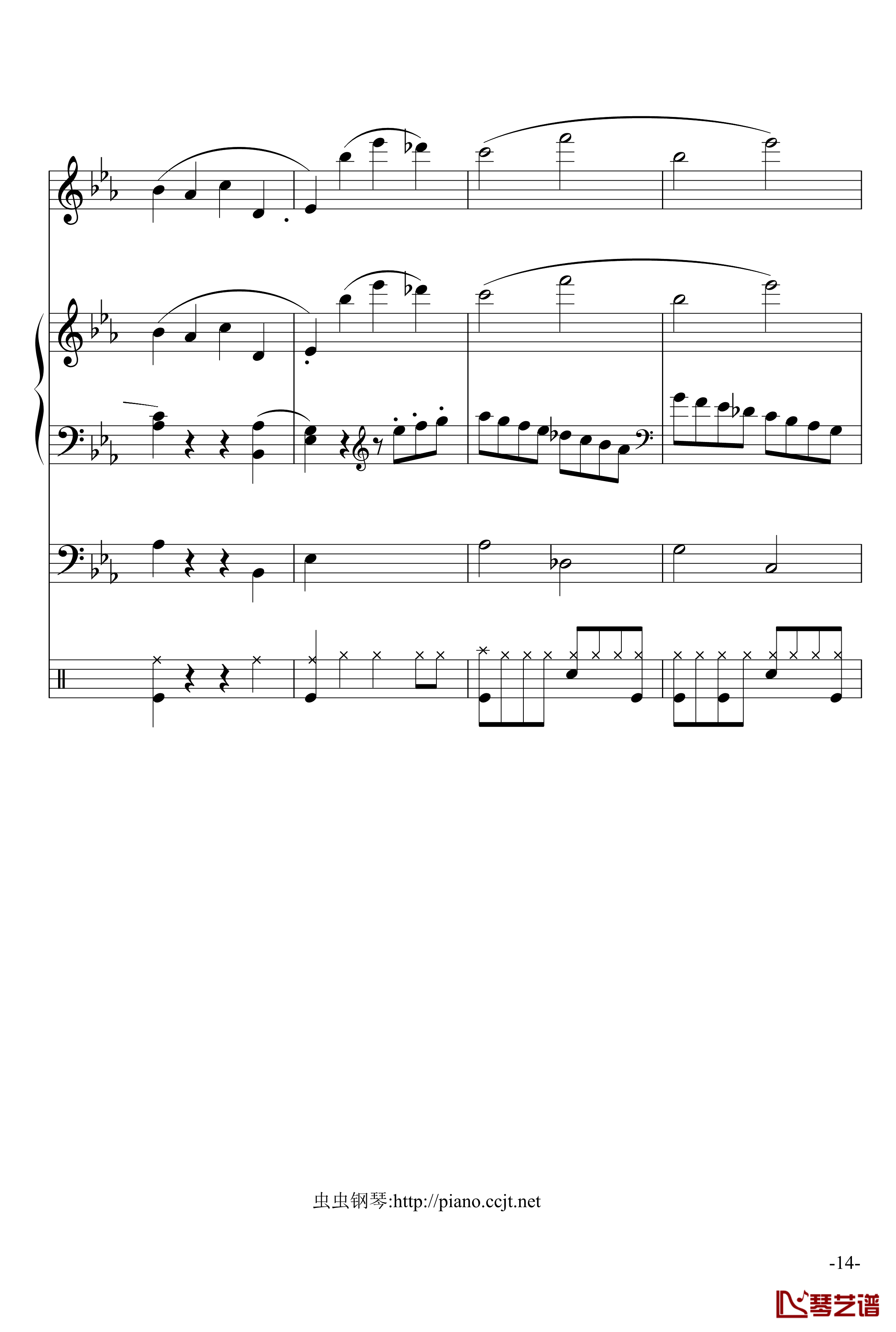 悲怆奏鸣曲钢琴谱-加小乐队-贝多芬-beethoven14