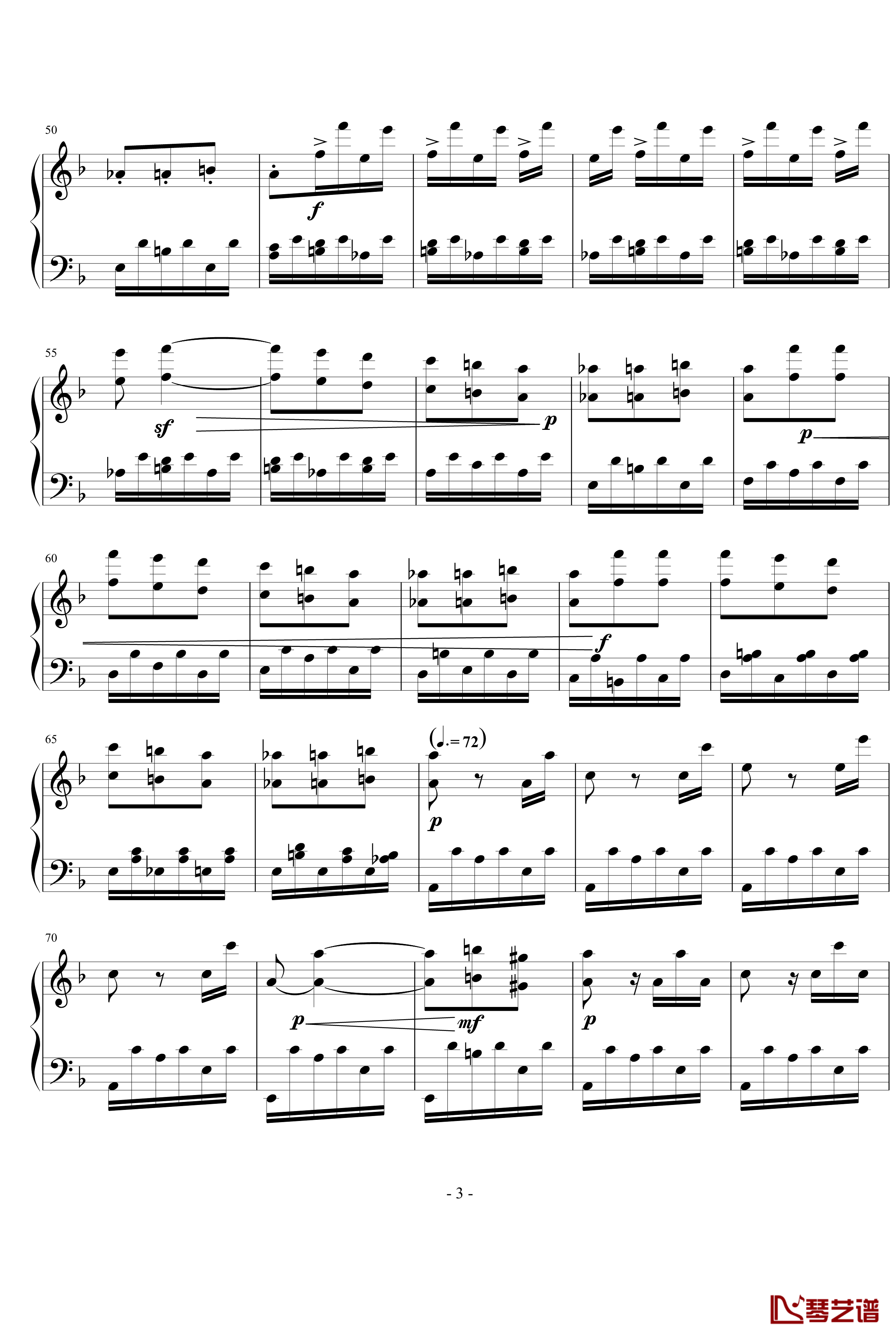 暴风雨第三乐章钢琴谱-贝多芬-beethoven3