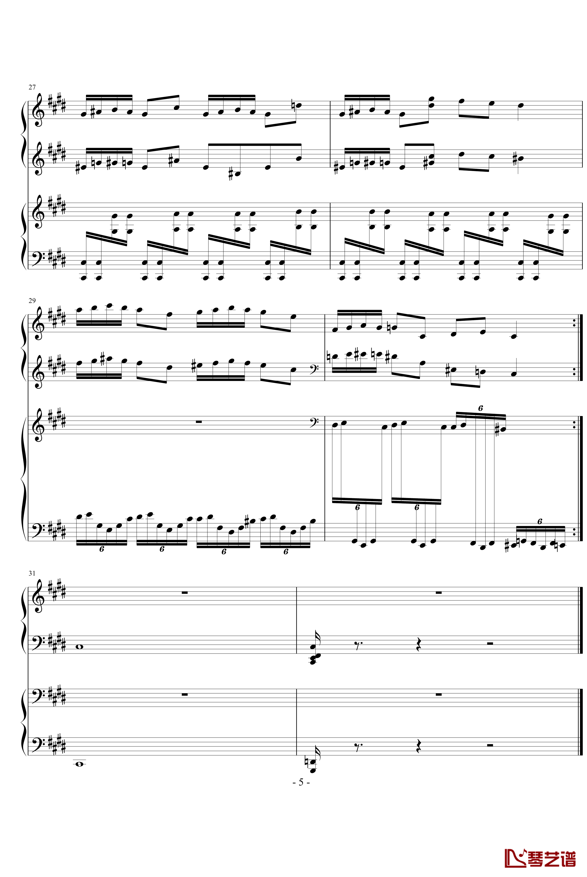 为一组现代四手联弹做的序曲钢琴谱-齐少凡5