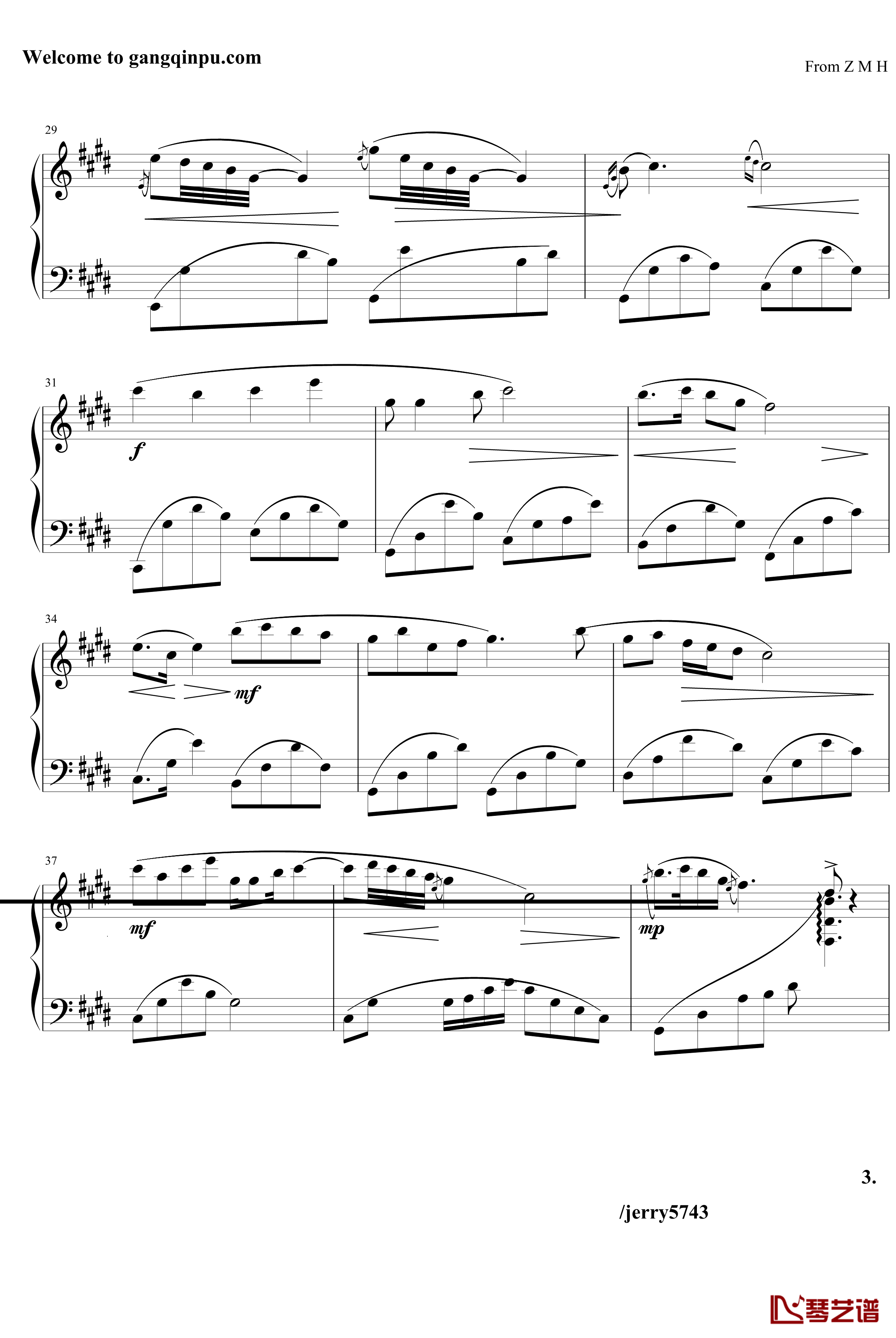夜曲Op7.6钢琴谱-中西式-jerry57433