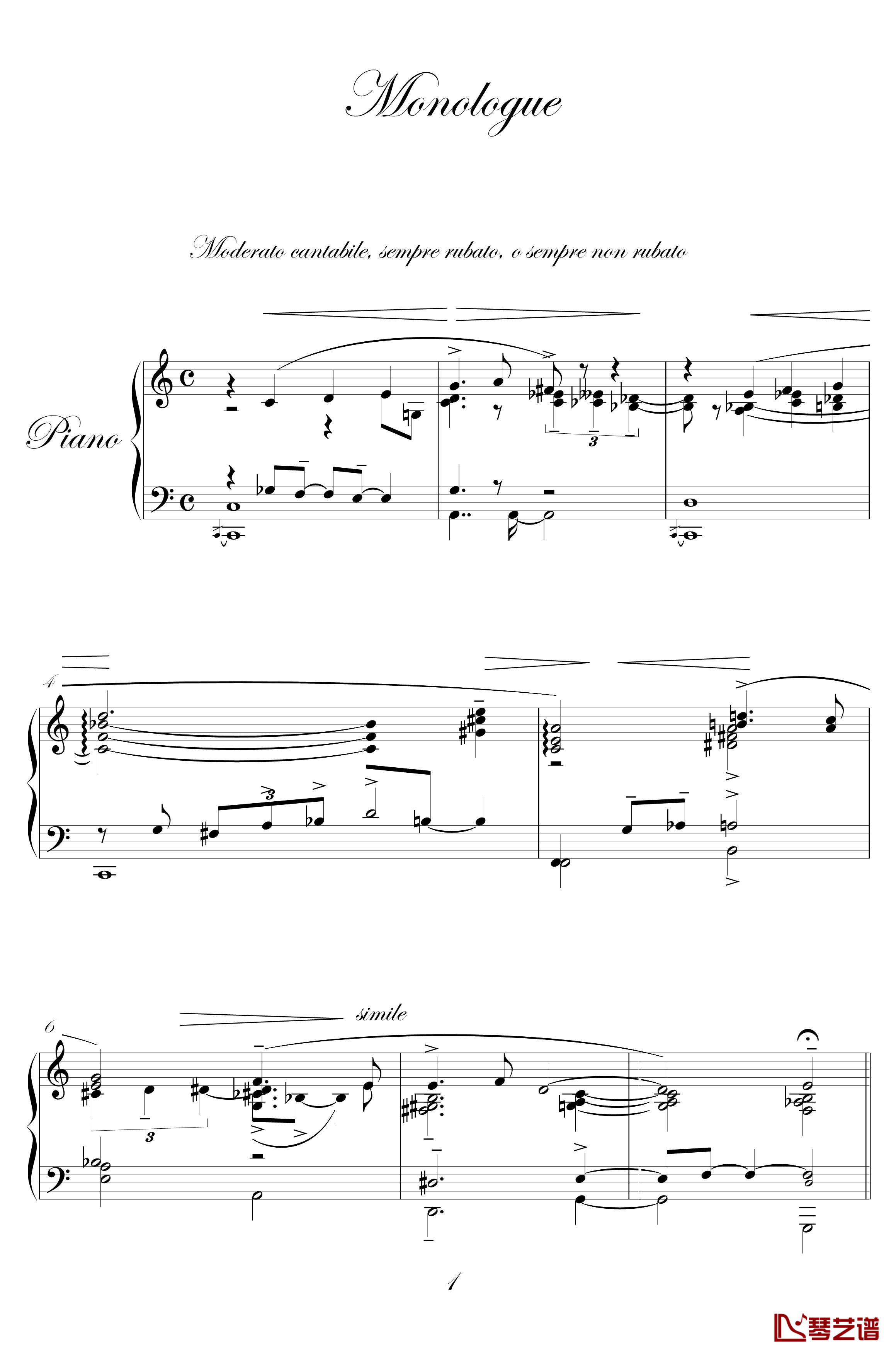 Monologue钢琴谱-佚名1