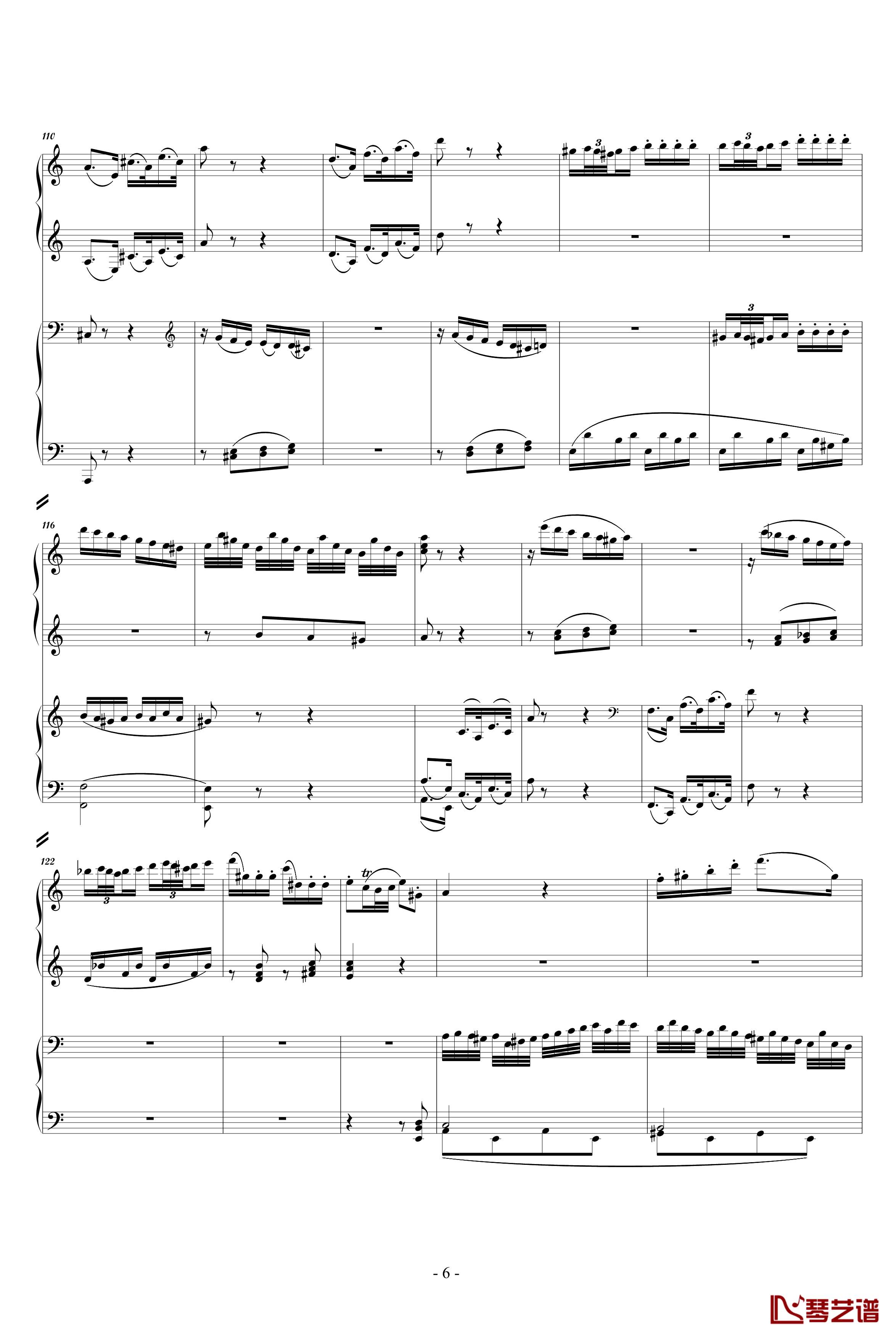C大调四手联弹琴奏鸣曲钢琴谱-第三乐章-莫扎特6