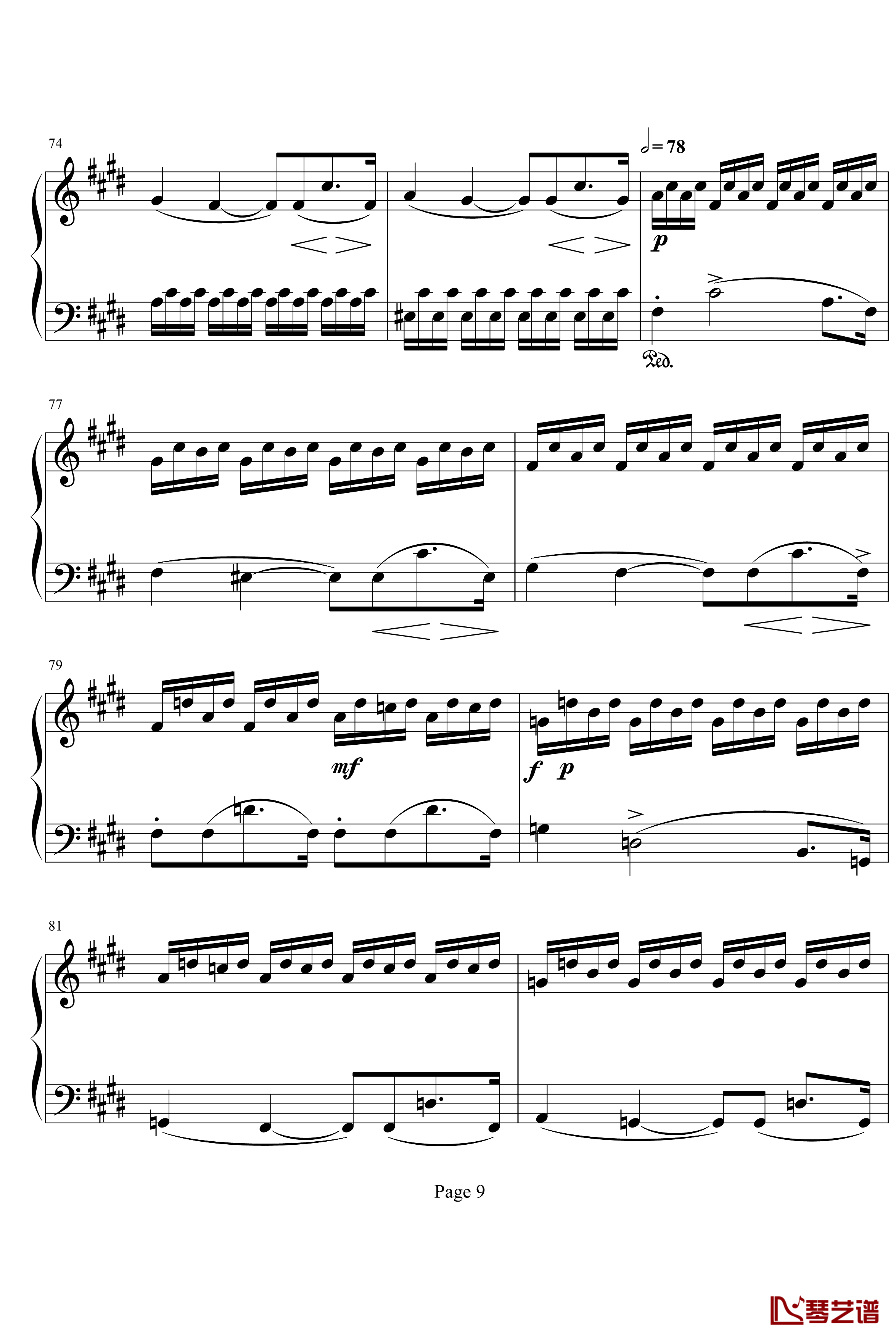 月光第三乐章钢琴谱-贝多芬9