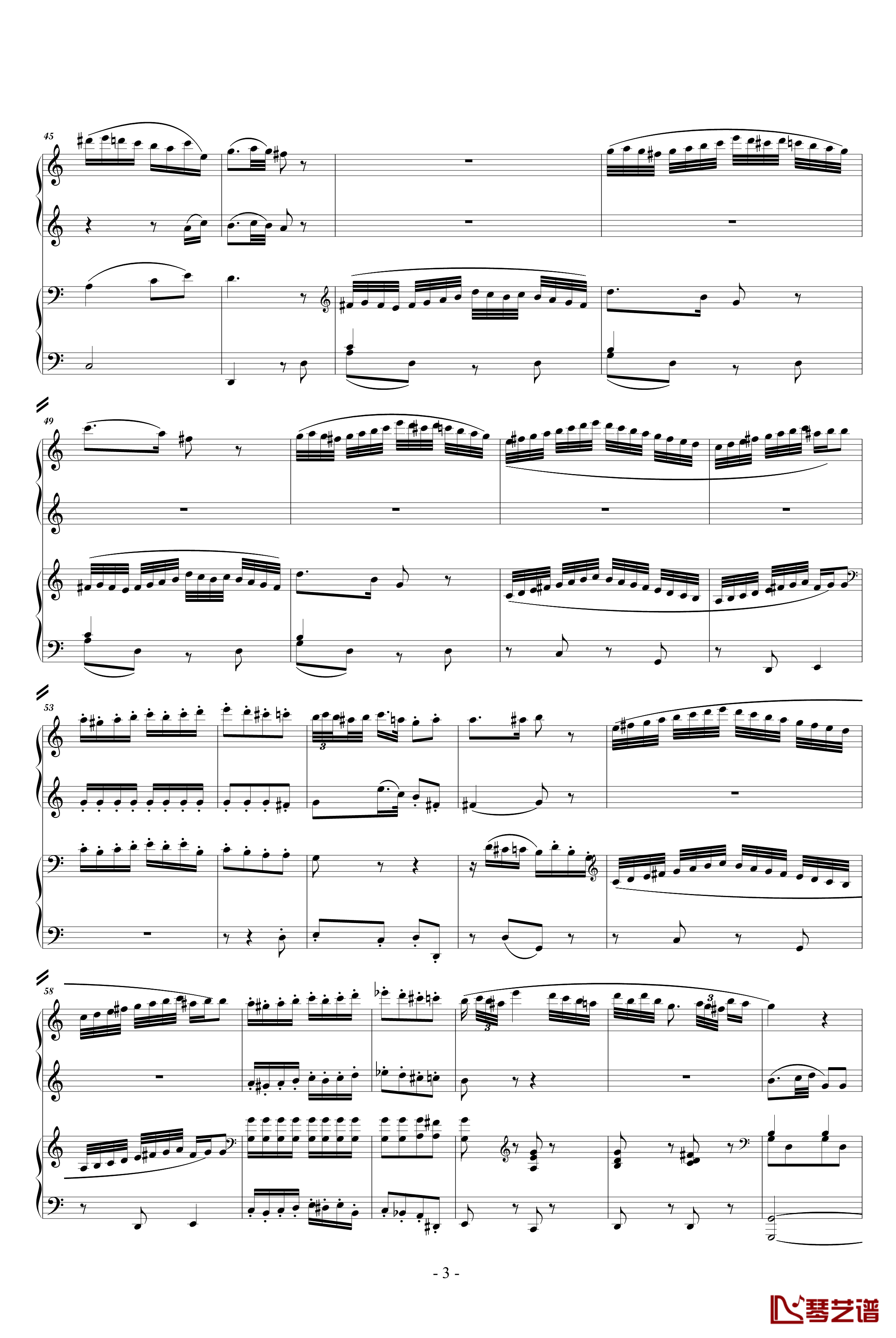 C大调四手联弹琴奏鸣曲钢琴谱-第三乐章-莫扎特3
