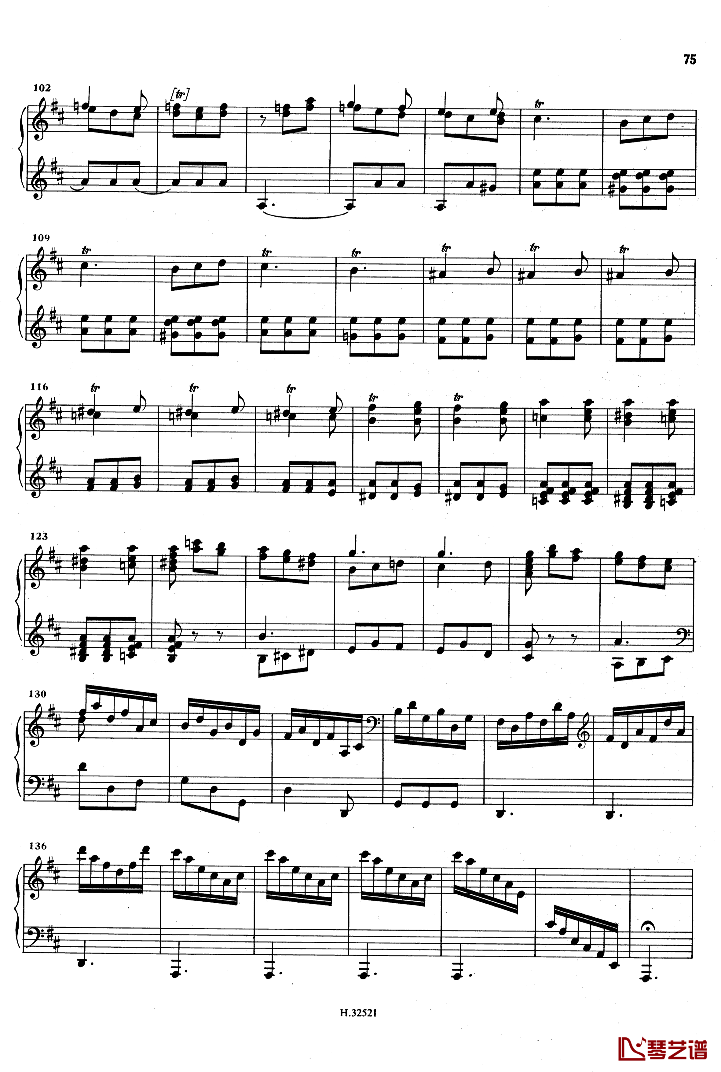D大调奏鸣曲K.119钢琴谱-斯卡拉蒂4