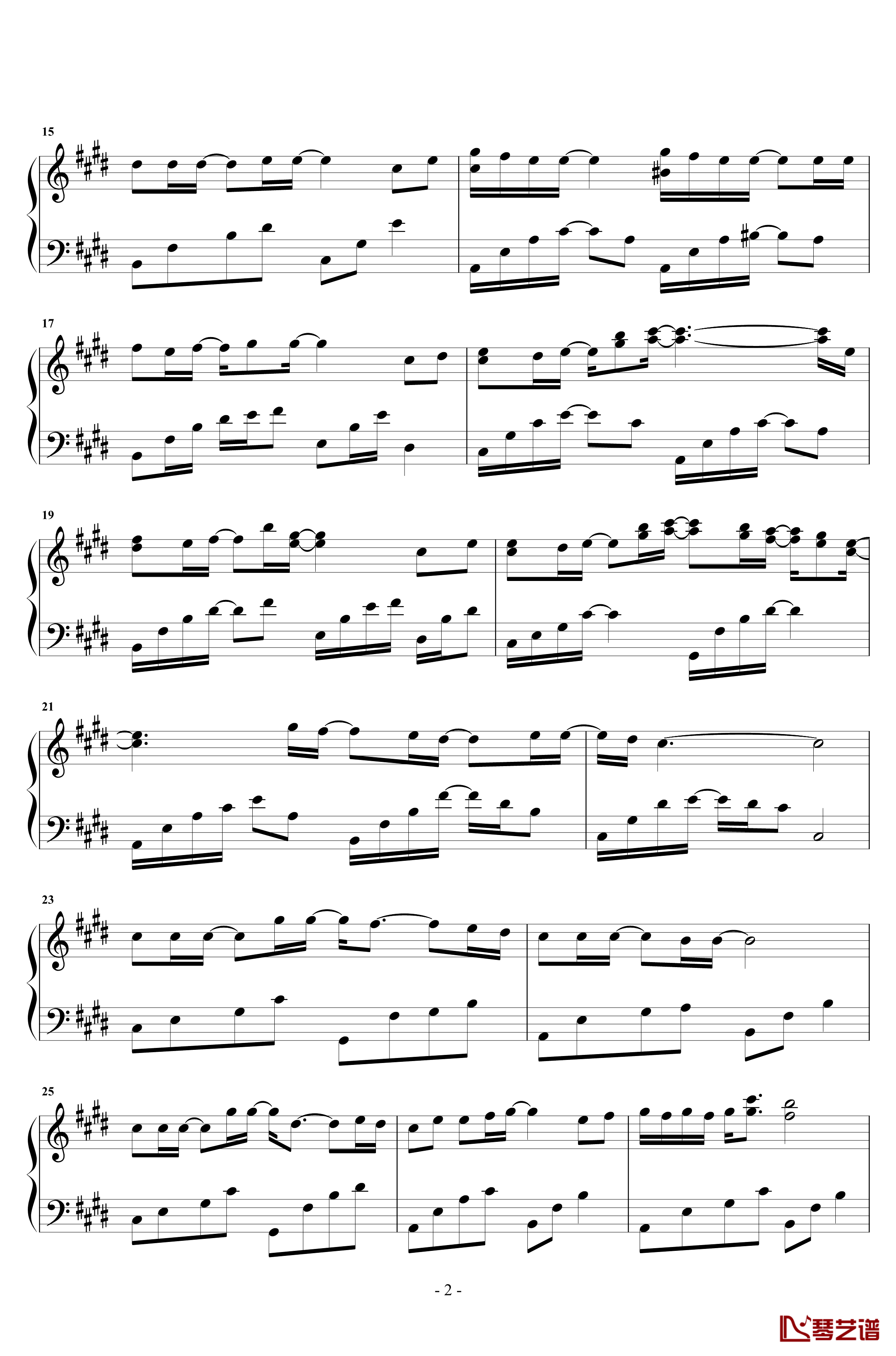 心形宇宙钢琴谱-冯提莫2