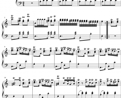 神经病进行曲钢琴谱-莫扎特