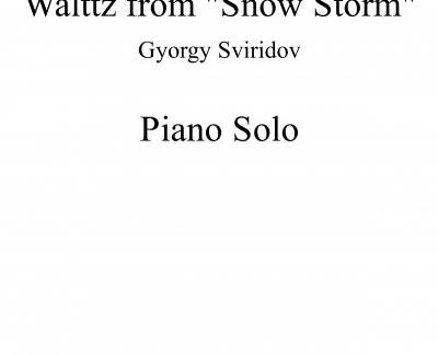 暴风雪组曲中的舞曲钢琴谱-乔治·斯维里多夫