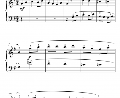 中国音乐学院考级一级自选曲目 6 卡农曲钢琴谱-卡拉玛诺夫