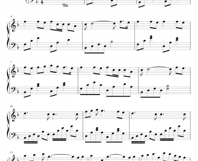 簡單钢琴谱-簡單版-郭静