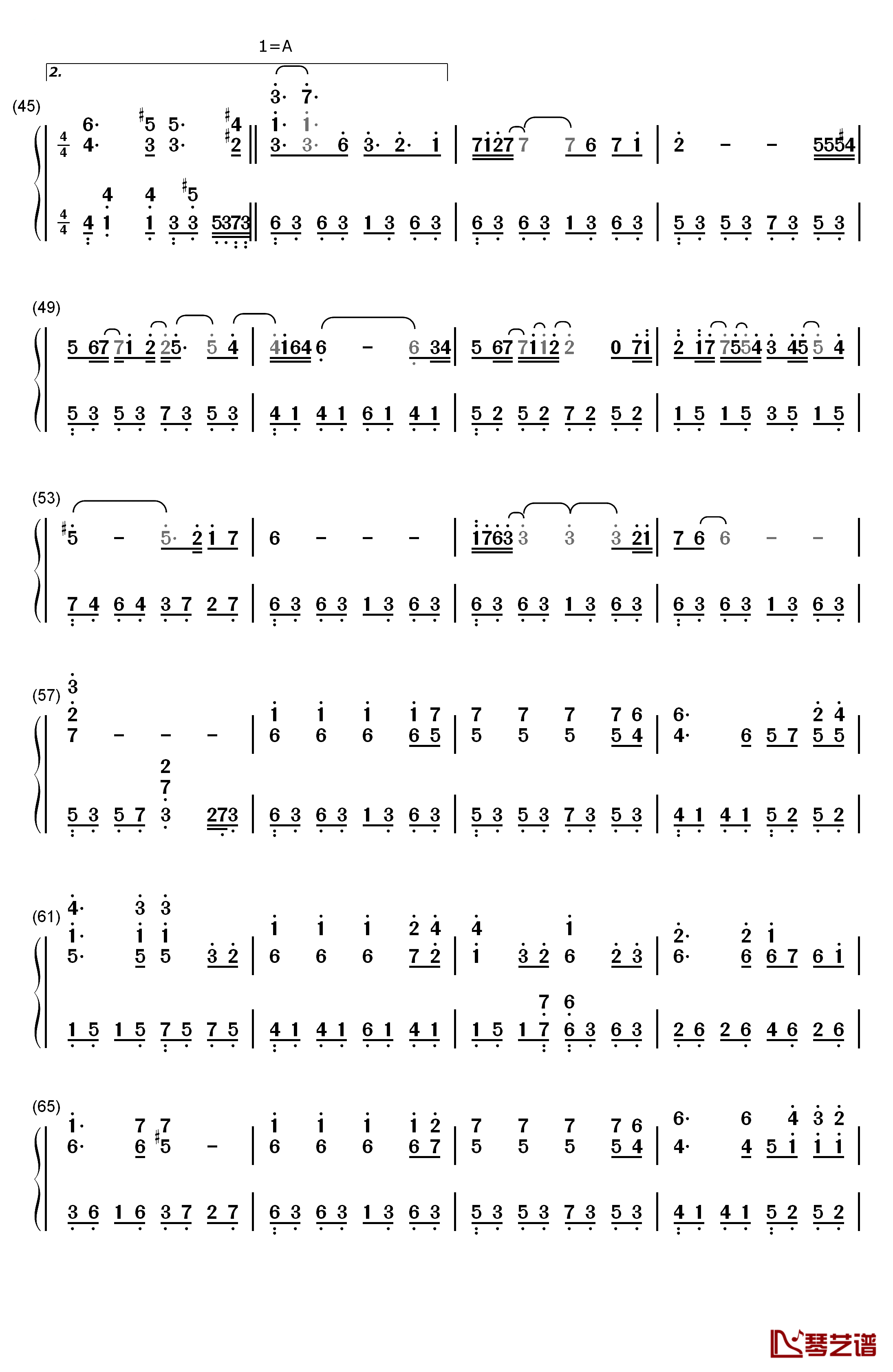 光の旋律钢琴简谱-数字双手-Kalafina3