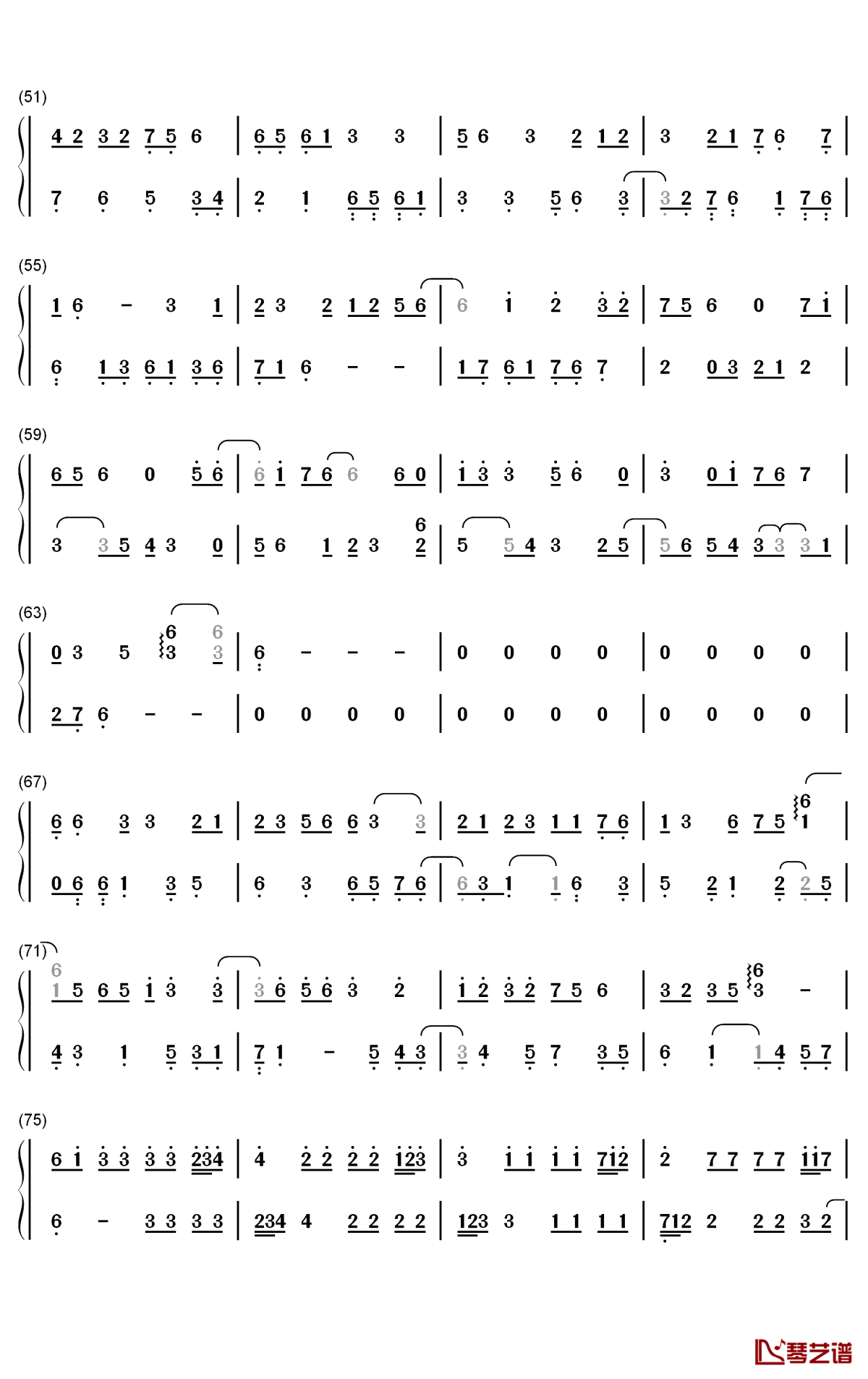 中世纪民谣钢琴简谱-数字双手-IDW哒3