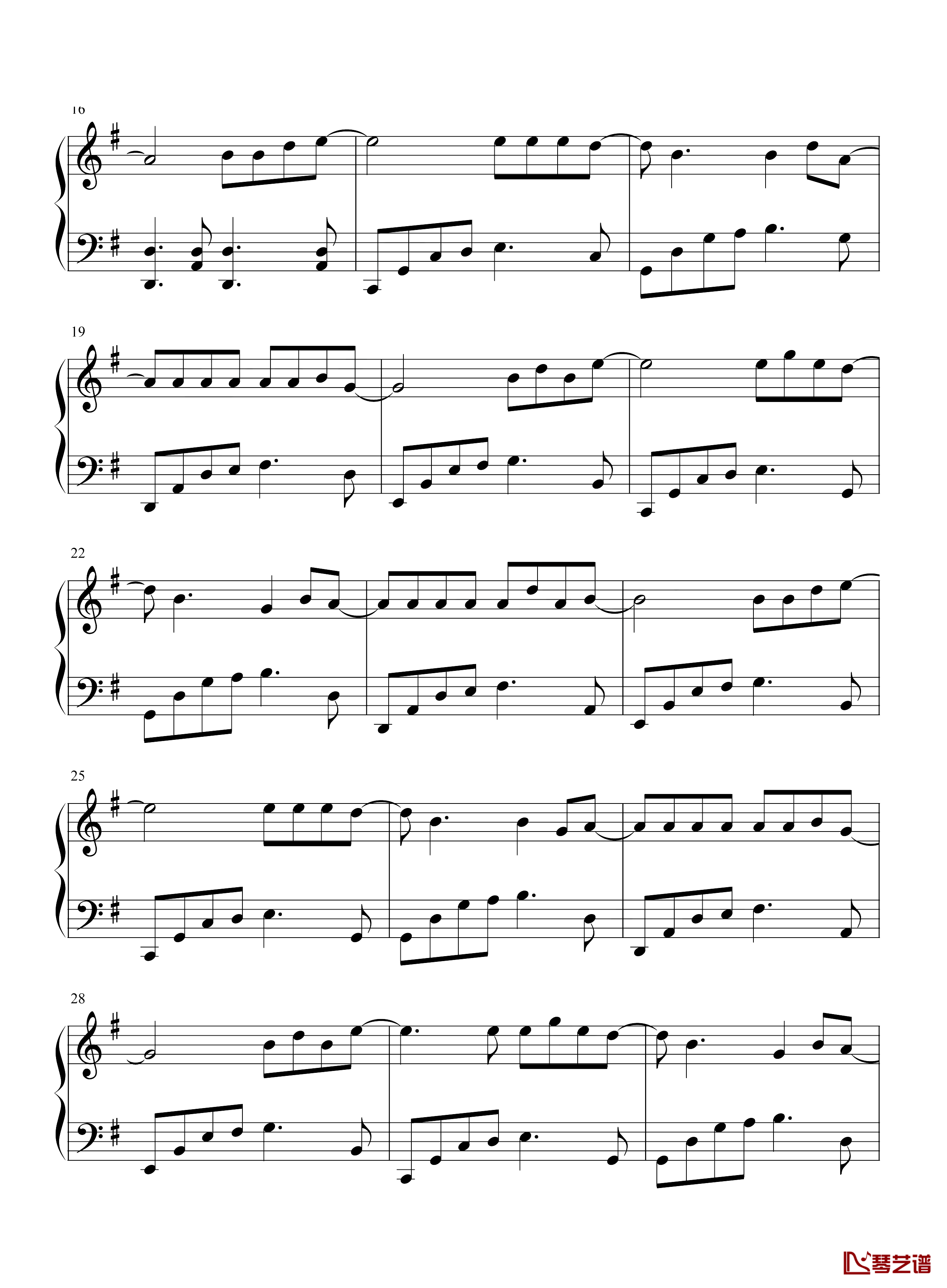 阿衣莫钢琴谱-简单版-阿吉太组合-抖音热歌-优美旋律演绎不一样的民歌2