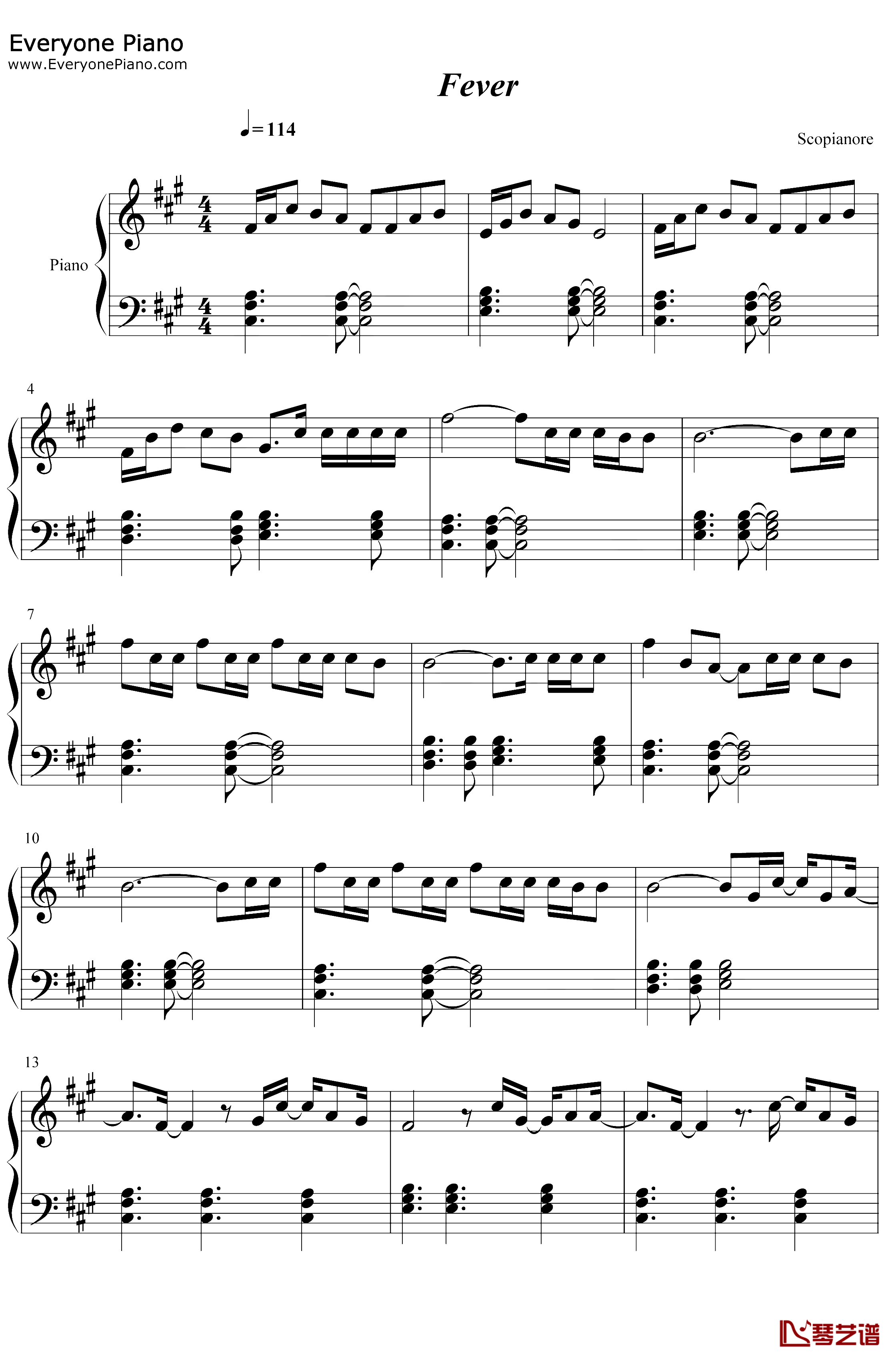 Fever钢琴谱-DuaLipaAngèle-DuaLipaftAngèle1