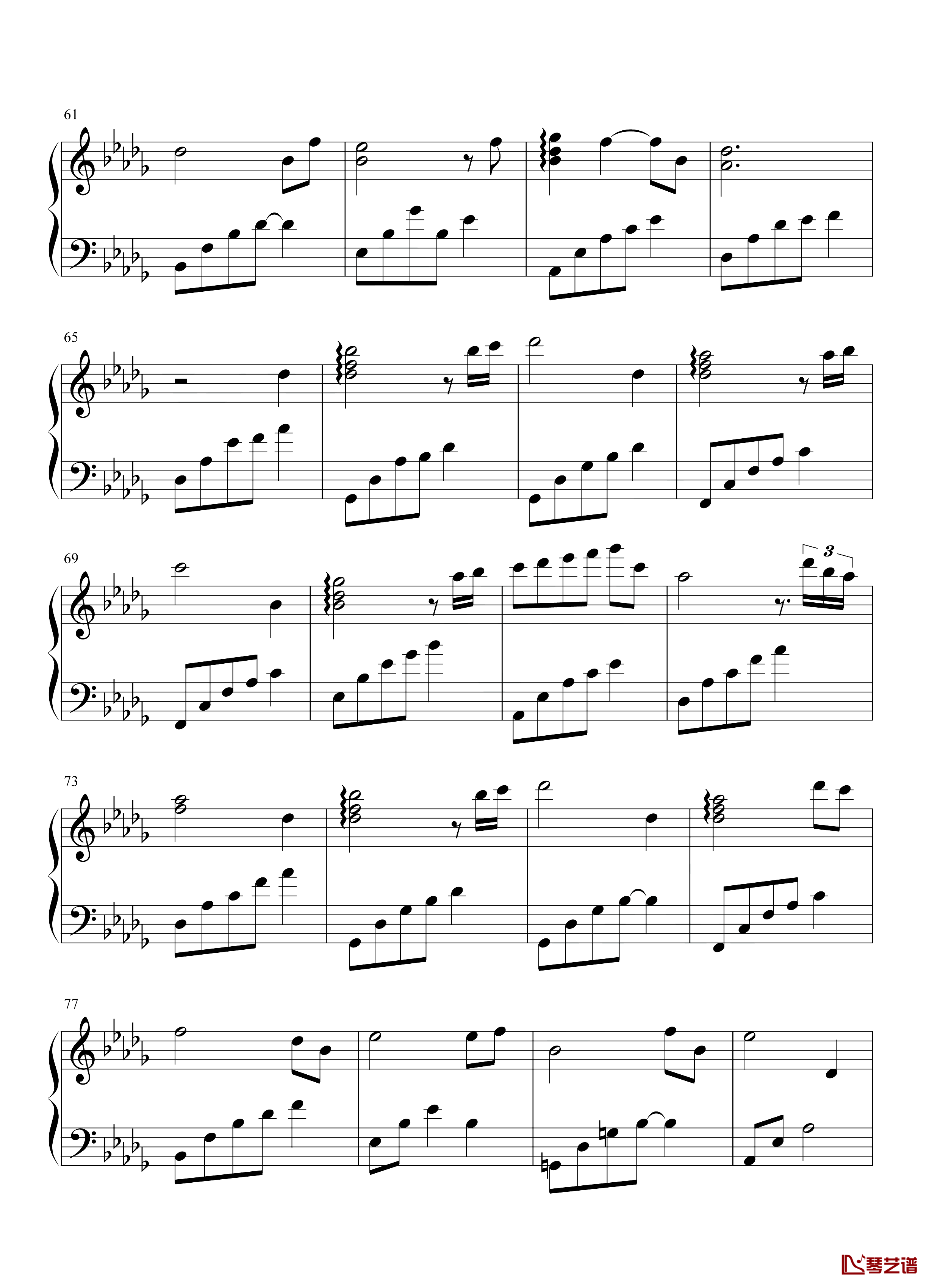 情人节的礼物钢琴谱-石进-选自《夜的钢琴曲 Ⅱ》4