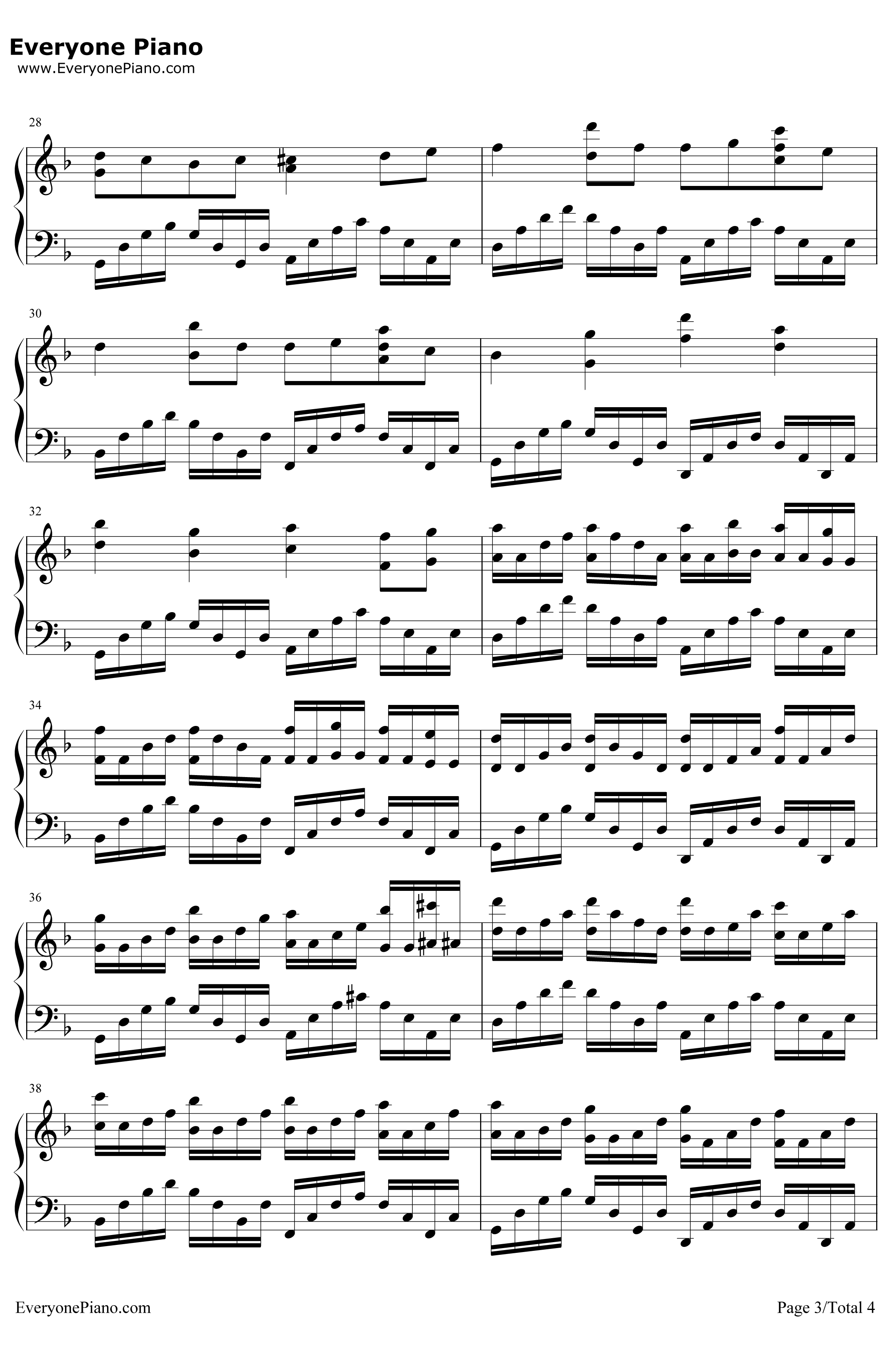 Canon in D Minor钢琴谱-JohannPachelbel3