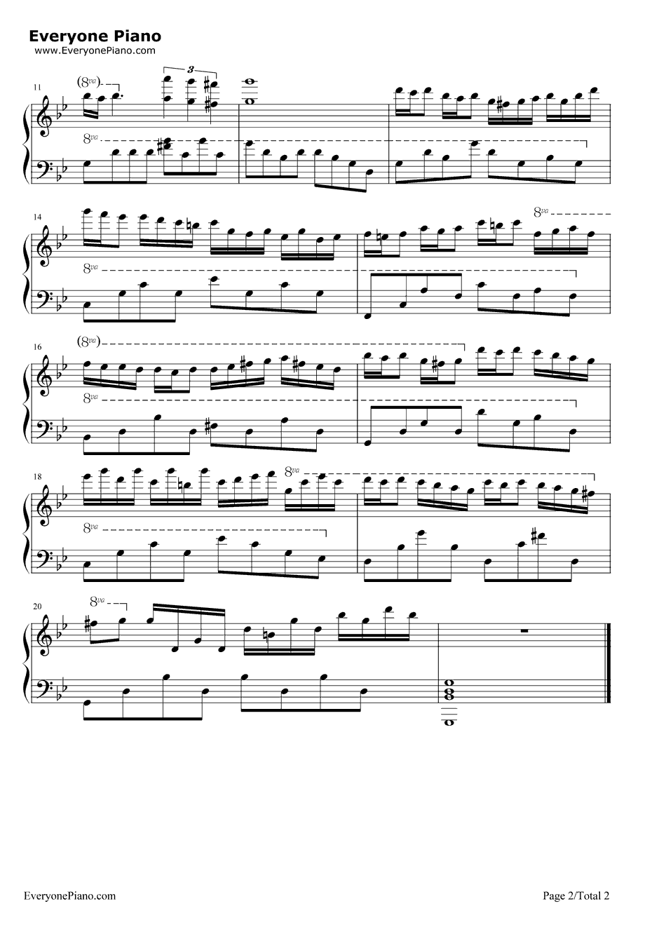 星空钢琴谱-理查德·克莱德曼RichardClayderman-LyphardMelodie2