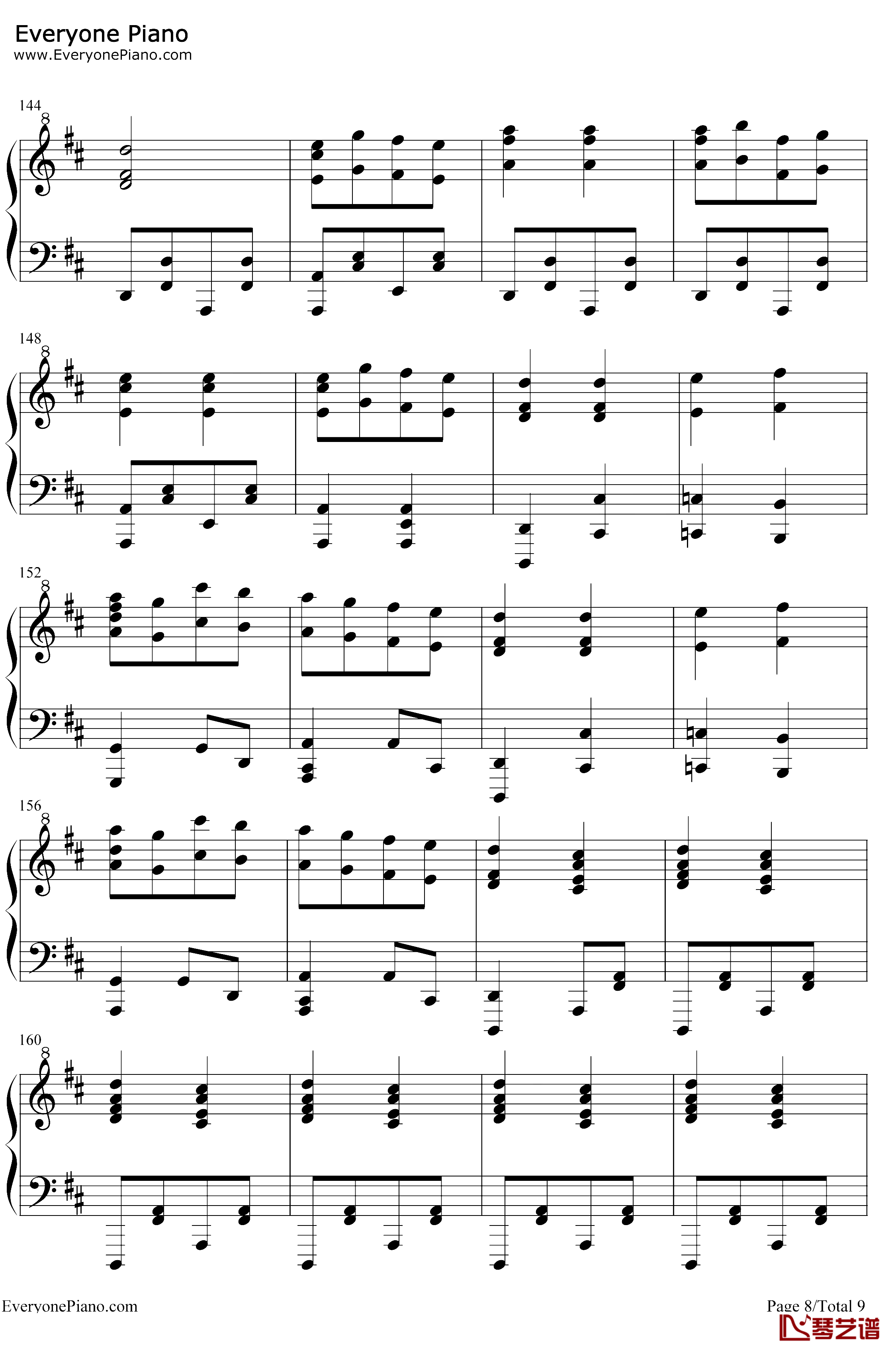康康舞曲钢琴谱-雅克·奥芬巴赫-触手猴版-天堂与地狱序曲-地狱中的奥菲欧序曲8