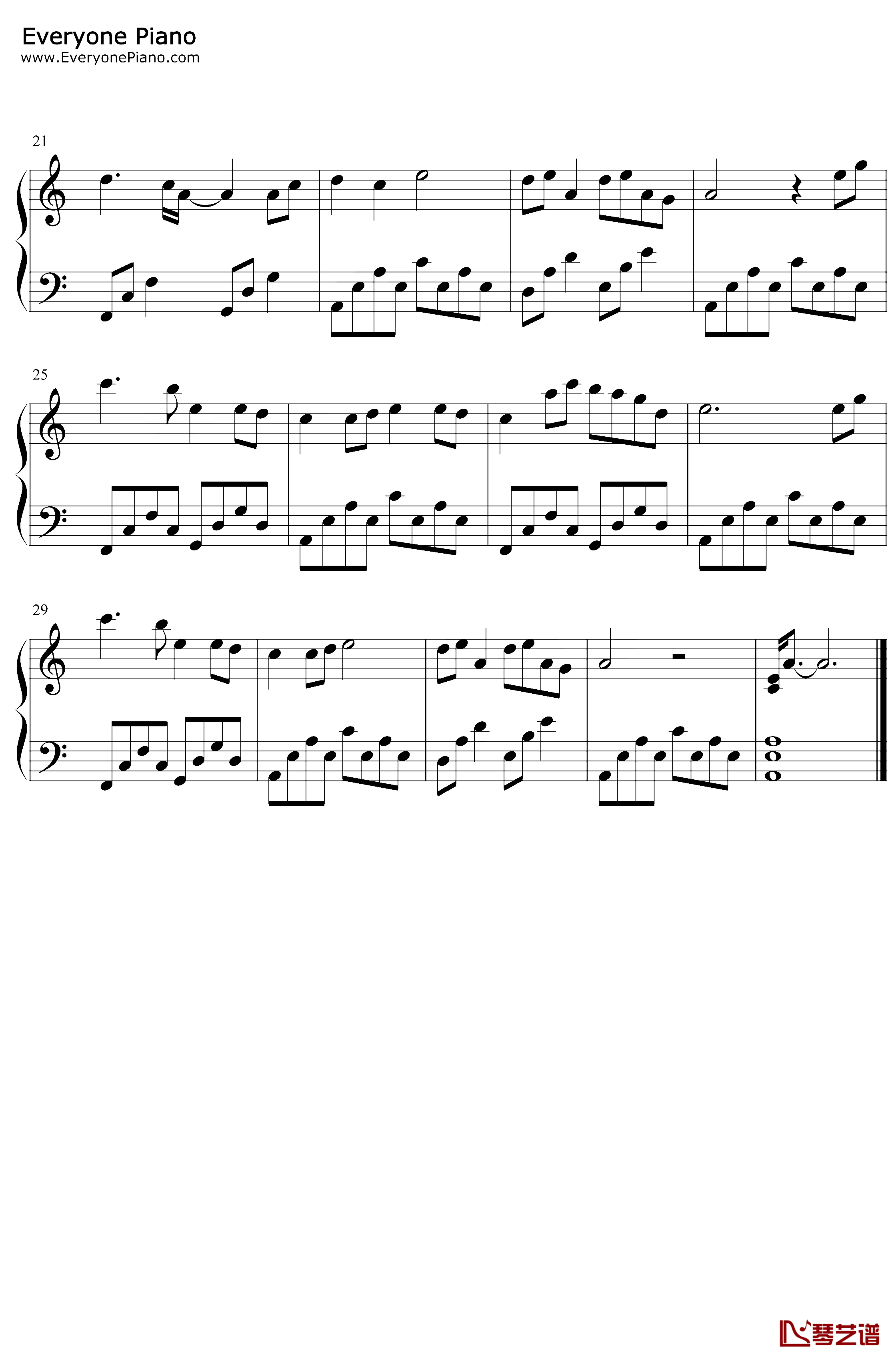 大鱼钢琴谱-周深-C调简单版-一首值得去反复聆听和传唱的歌曲2