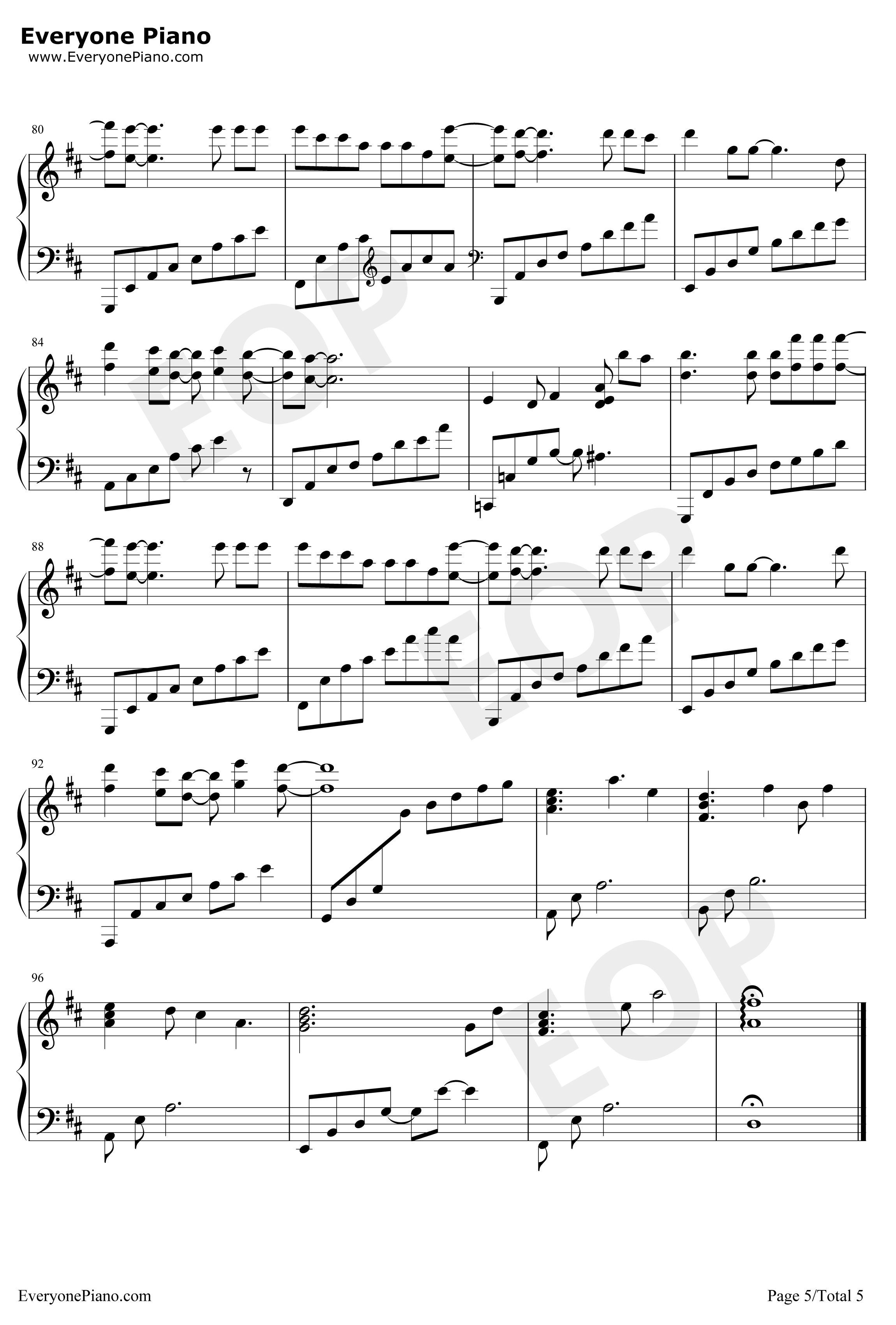 天份钢琴谱-薛之谦-独奏版5